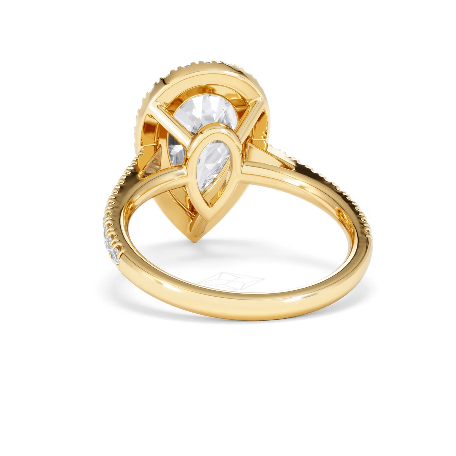 Diana 3.60ct Lab Diamond Pear Cut Engagement Ring in 18K Yellow Gold G/VS1 - Image 53