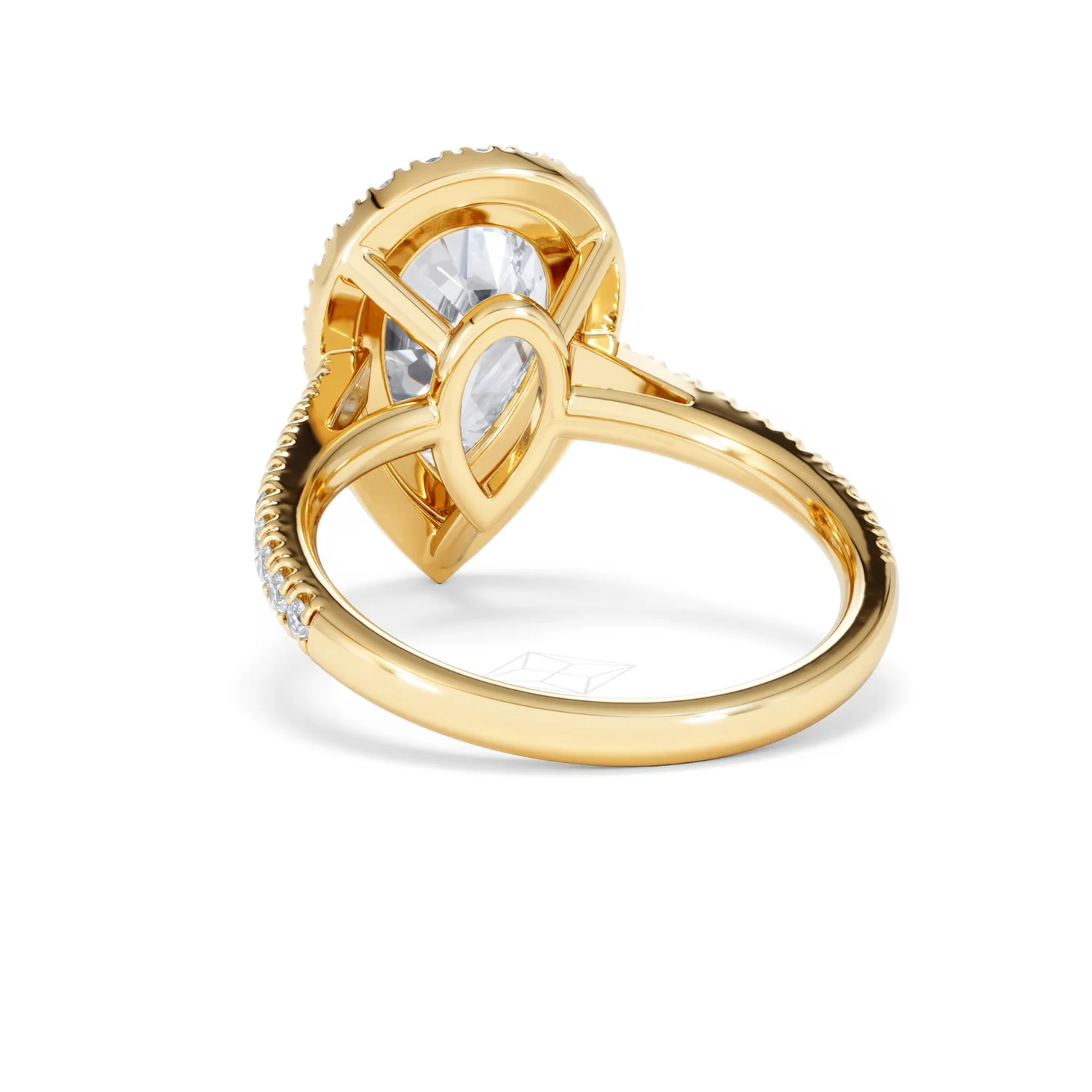 Diana 3.60ct Lab Diamond Pear Cut Engagement Ring in 18K Yellow Gold G/VS1 - Image 54