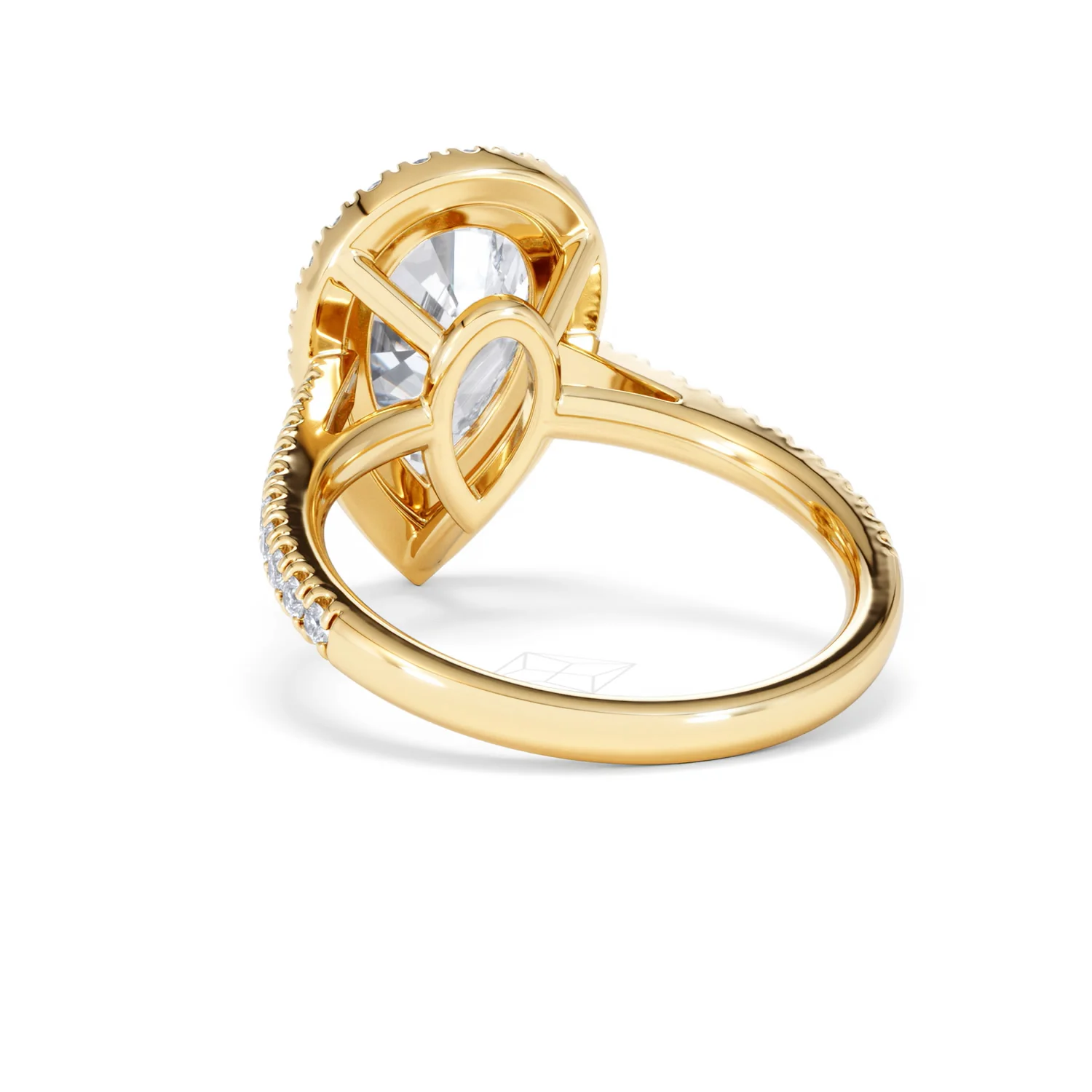 Diana 3.60ct Lab Diamond Pear Cut Engagement Ring in 18K Yellow Gold G/VS1 - Image 55