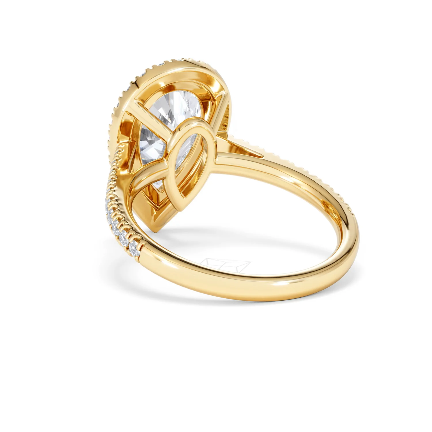 Diana 3.60ct Lab Diamond Pear Cut Engagement Ring in 18K Yellow Gold G/VS1 - Image 56