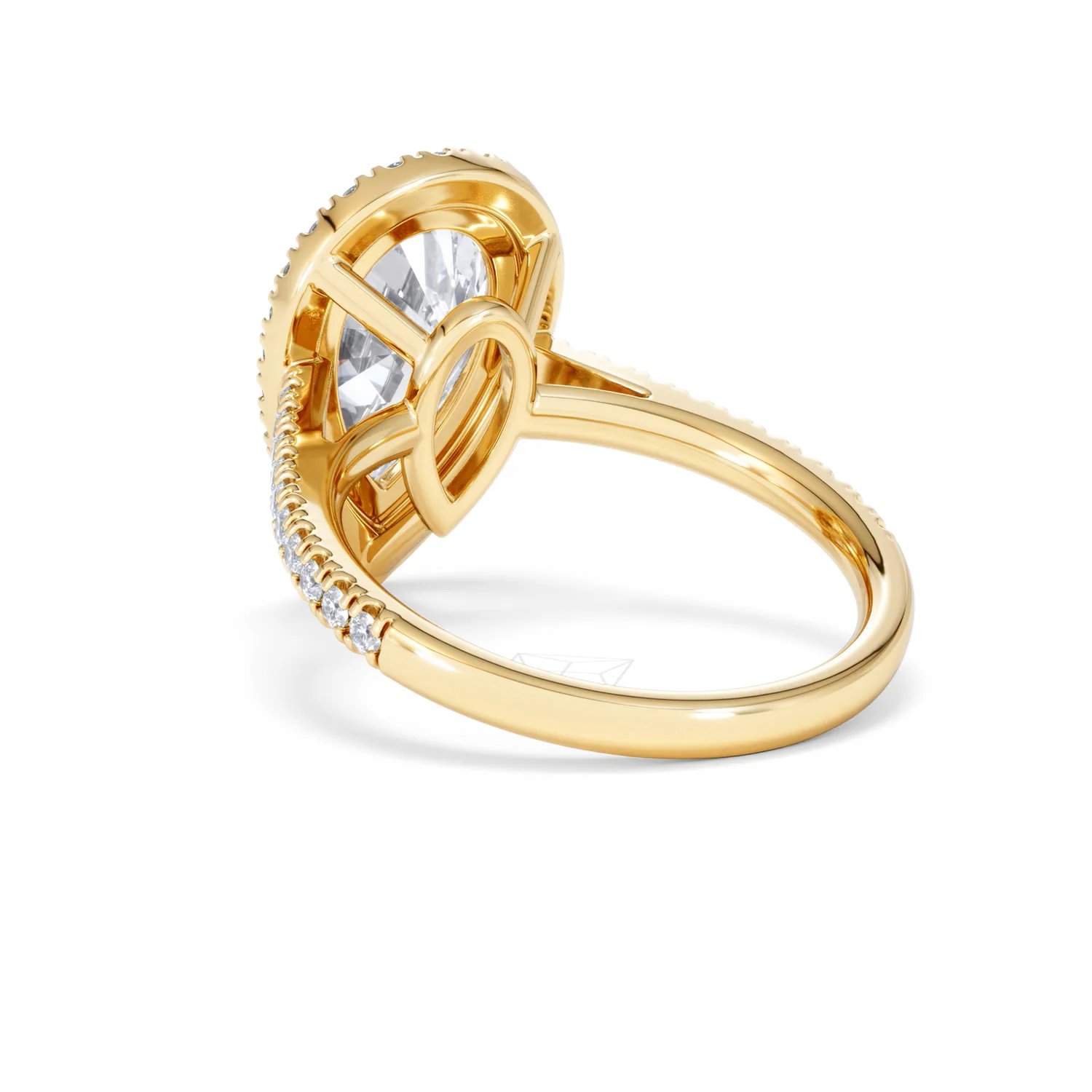 Diana 3.60ct Lab Diamond Pear Cut Engagement Ring in 18K Yellow Gold G/VS1 - Image 57