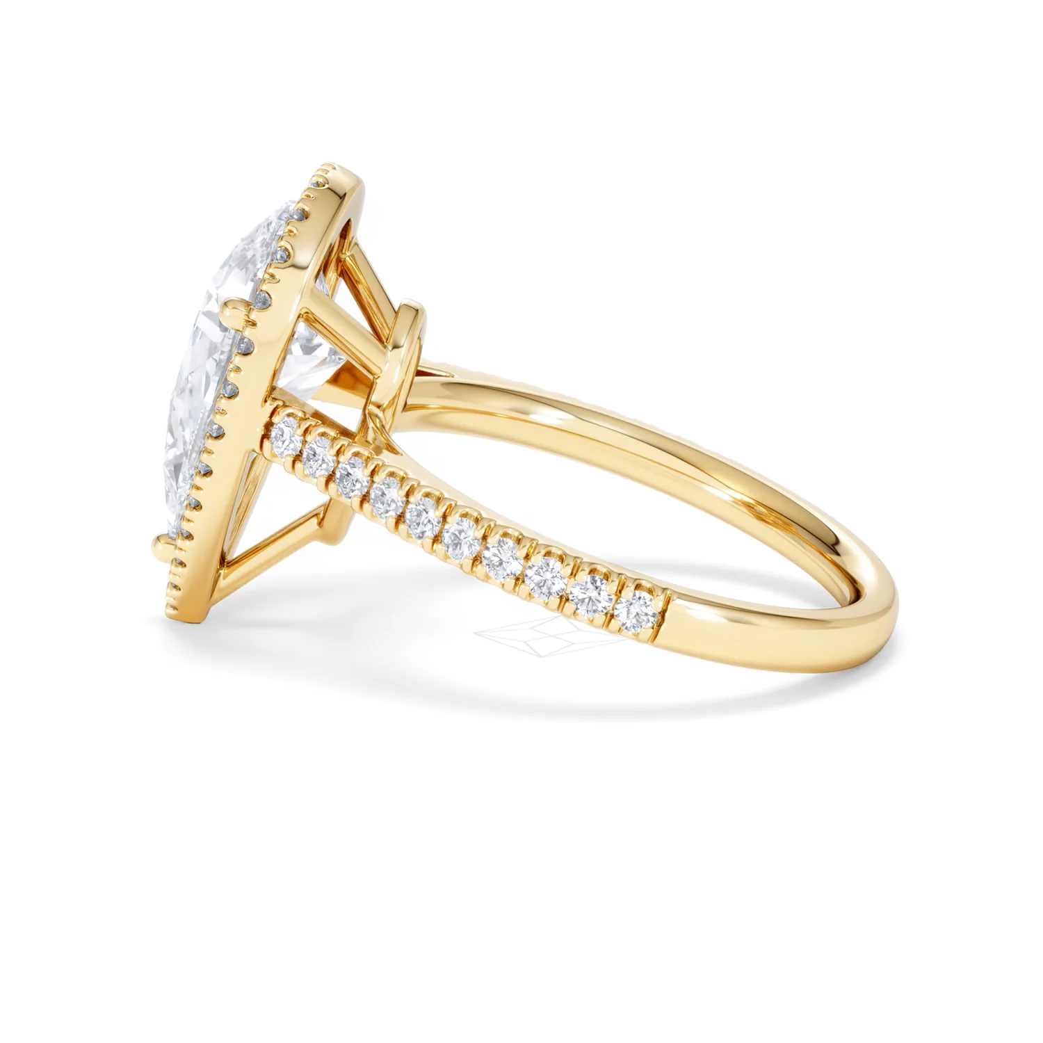 Diana 3.60ct Lab Diamond Pear Cut Engagement Ring in 18K Yellow Gold G/VS1 - Image 68