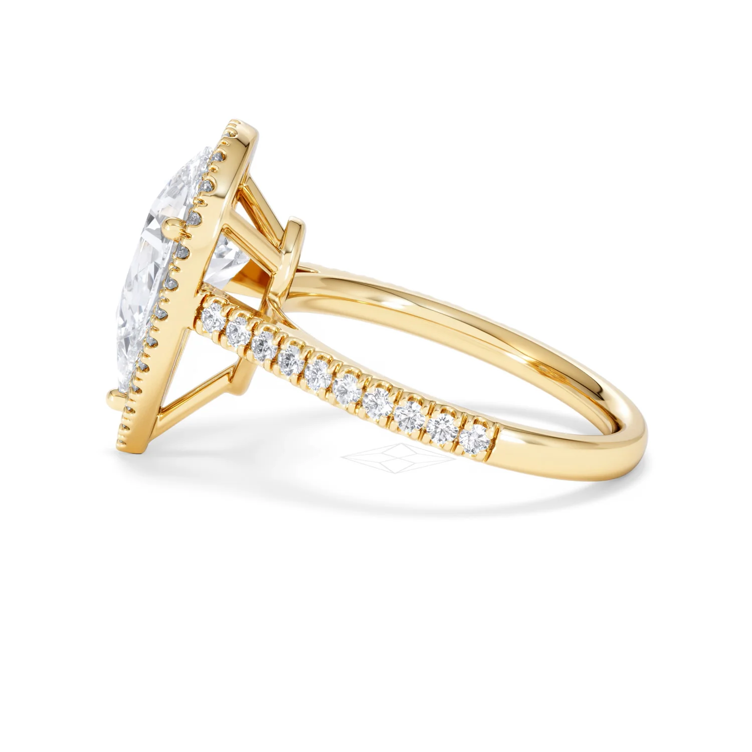 Diana 3.60ct Lab Diamond Pear Cut Engagement Ring in 18K Yellow Gold G/VS1 - Image 69