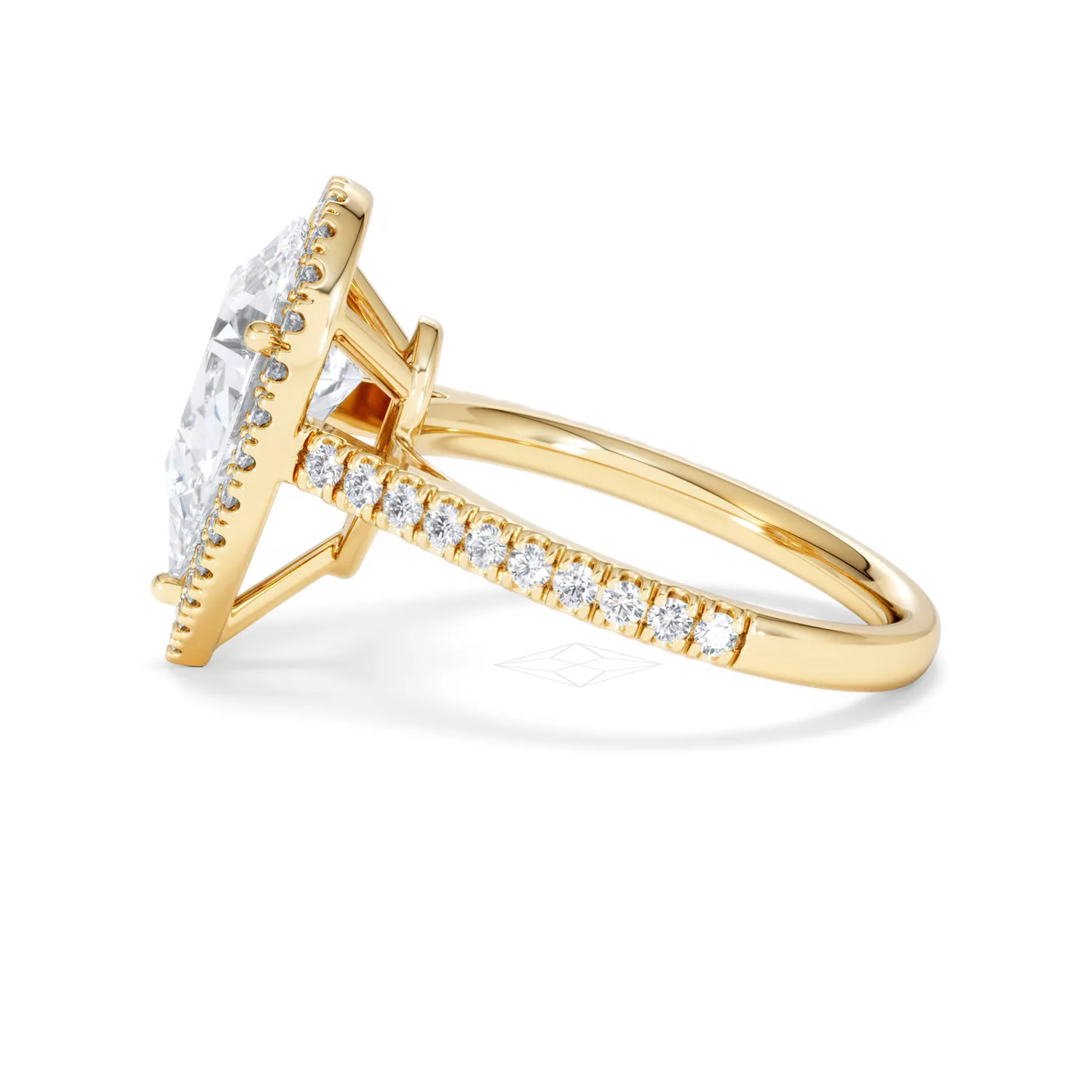Diana 3.60ct Lab Diamond Pear Cut Engagement Ring in 18K Yellow Gold G/VS1 - Image 70
