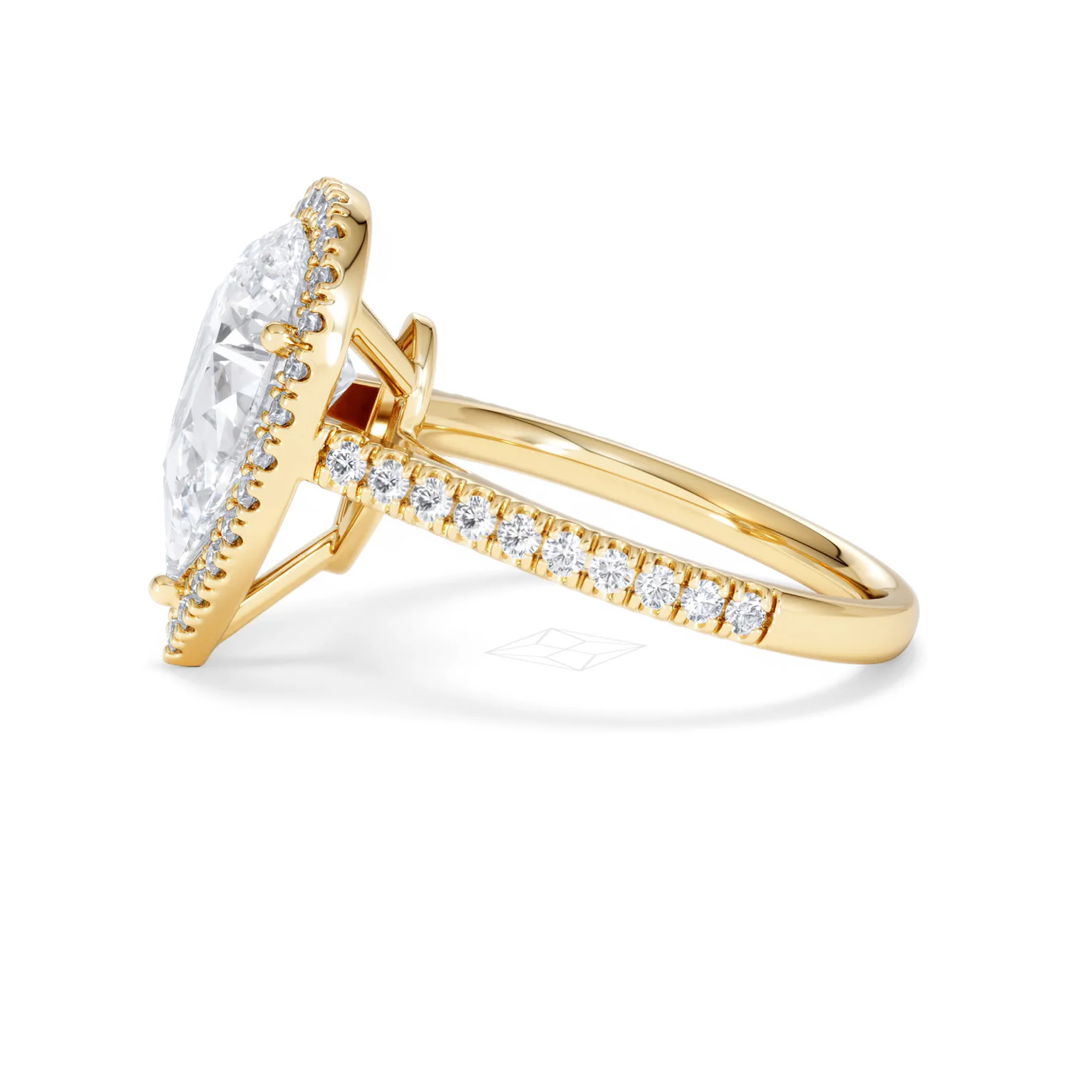 Diana 3.60ct Lab Diamond Pear Cut Engagement Ring in 18K Yellow Gold G/VS1 - Image 72