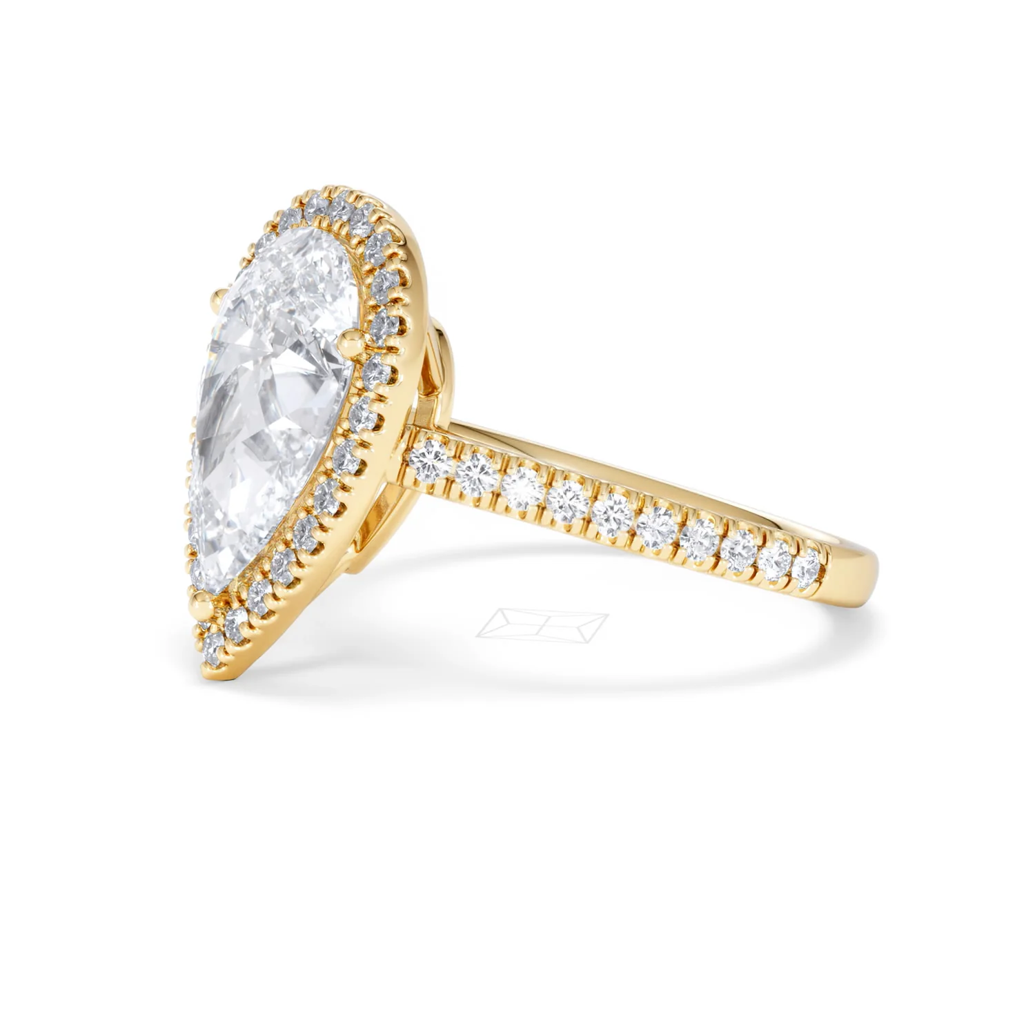 Diana 3.60ct Lab Diamond Pear Cut Engagement Ring in 18K Yellow Gold G/VS1 - Image 77