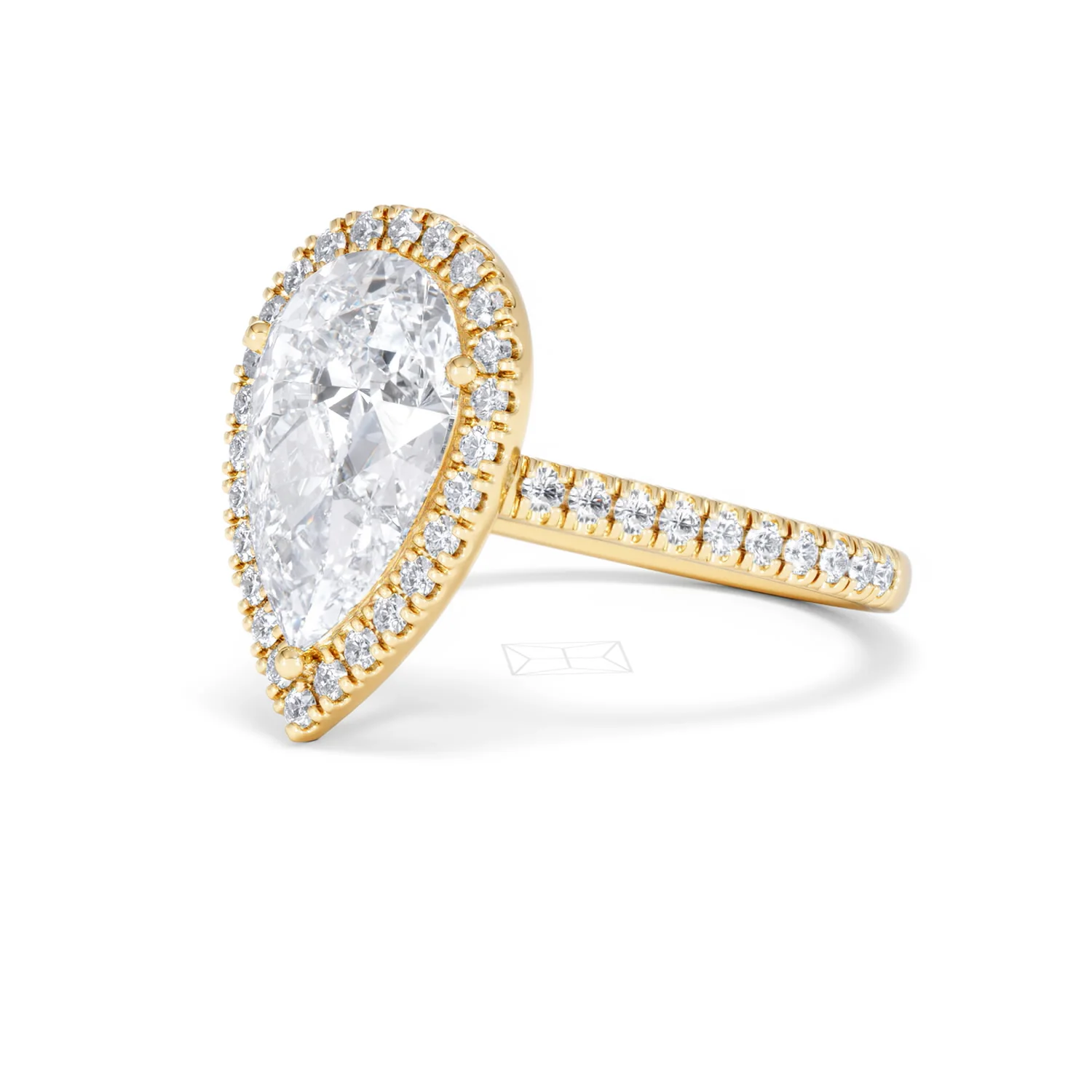 Diana 3.60ct Lab Diamond Pear Cut Engagement Ring in 18K Yellow Gold G/VS1 - Image 81