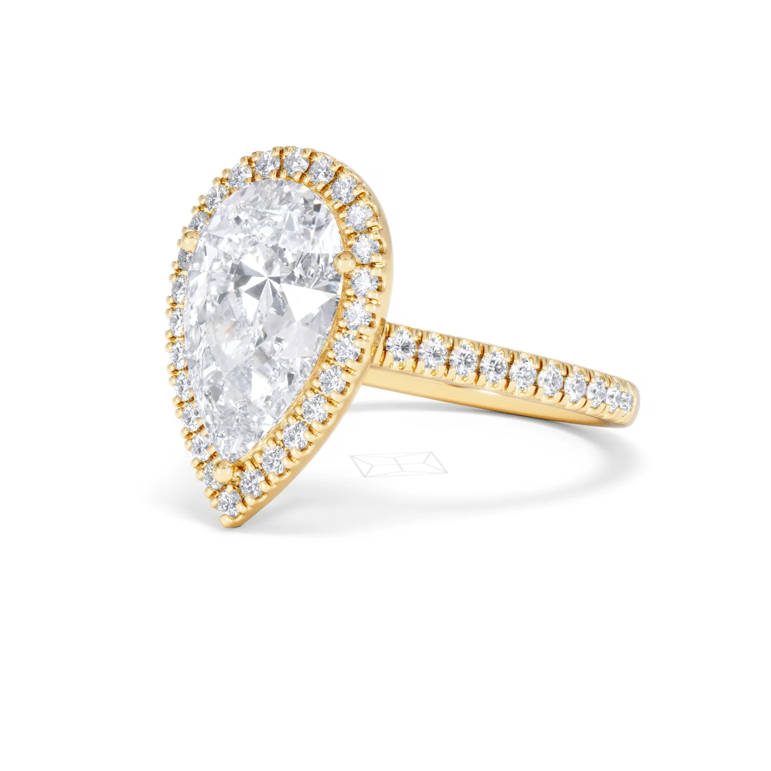 Diana 3.60ct Lab Diamond Pear Cut Engagement Ring in 18K Yellow Gold G/VS1 - Image 82