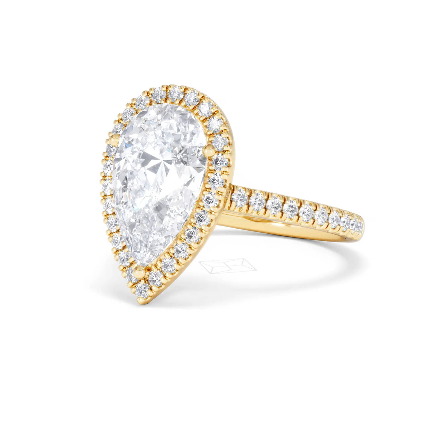 Diana 3.60ct Lab Diamond Pear Cut Engagement Ring in 18K Yellow Gold G/VS1 - Image 83