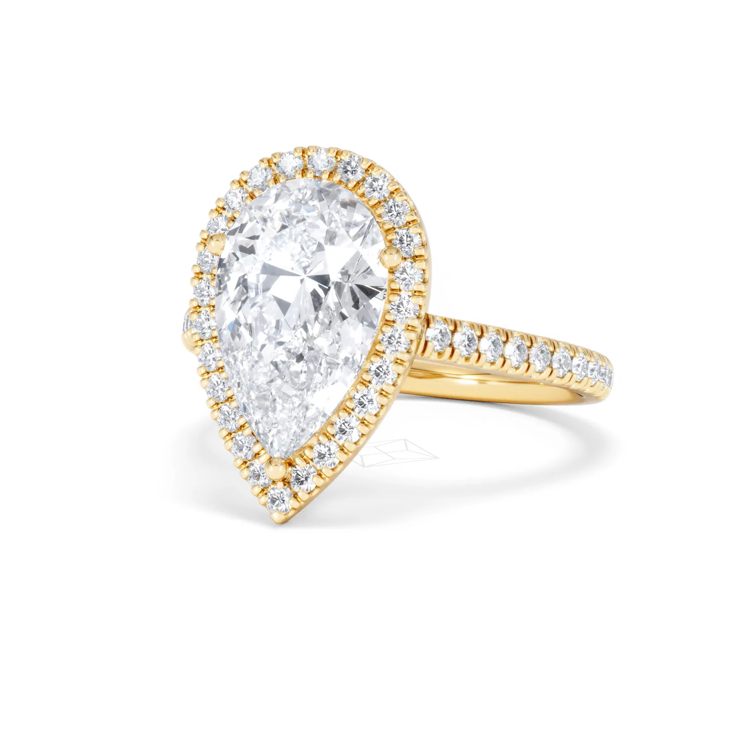 Diana 3.60ct Lab Diamond Pear Cut Engagement Ring in 18K Yellow Gold G/VS1 - Image 85