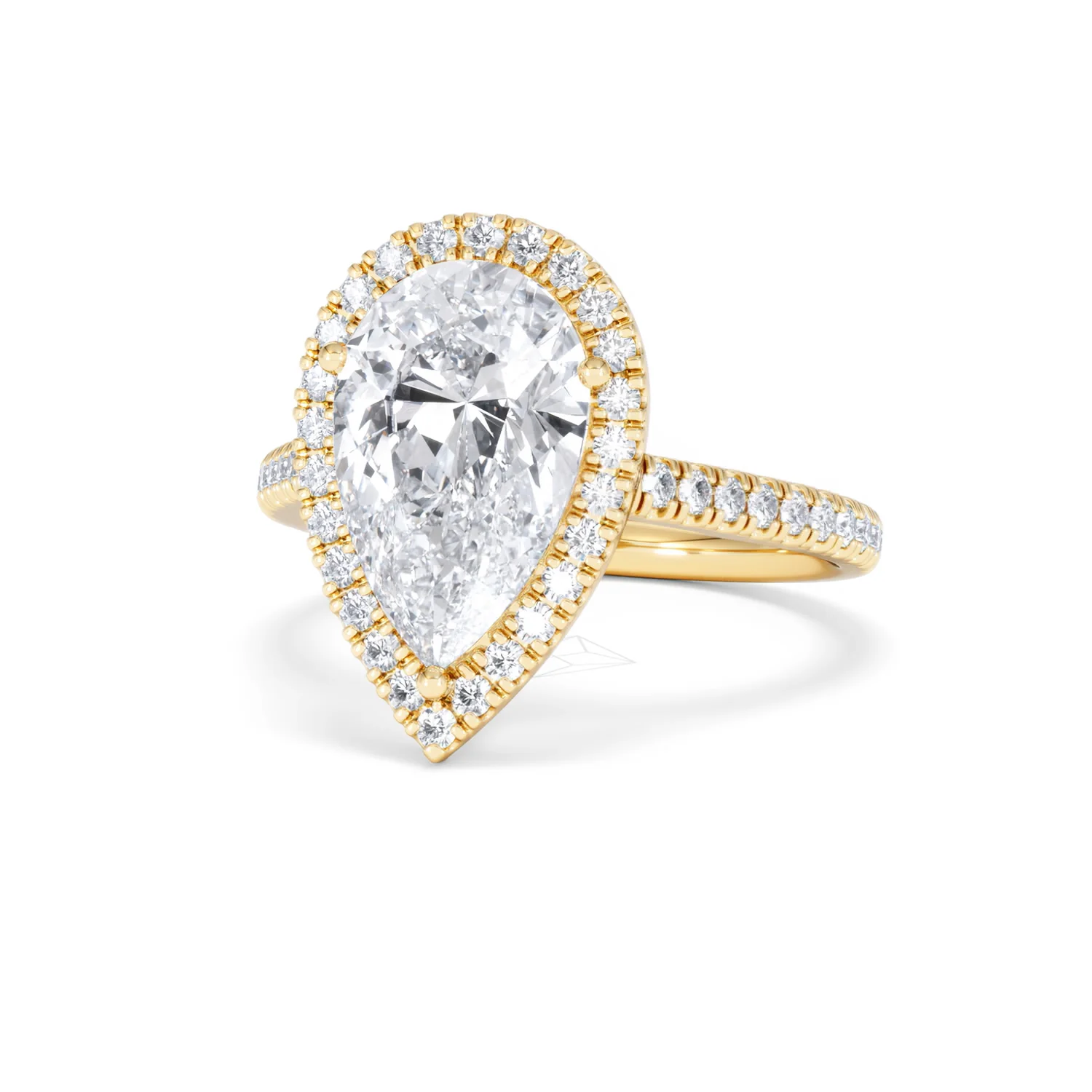Diana 3.60ct Lab Diamond Pear Cut Engagement Ring in 18K Yellow Gold G/VS1 - Image 86