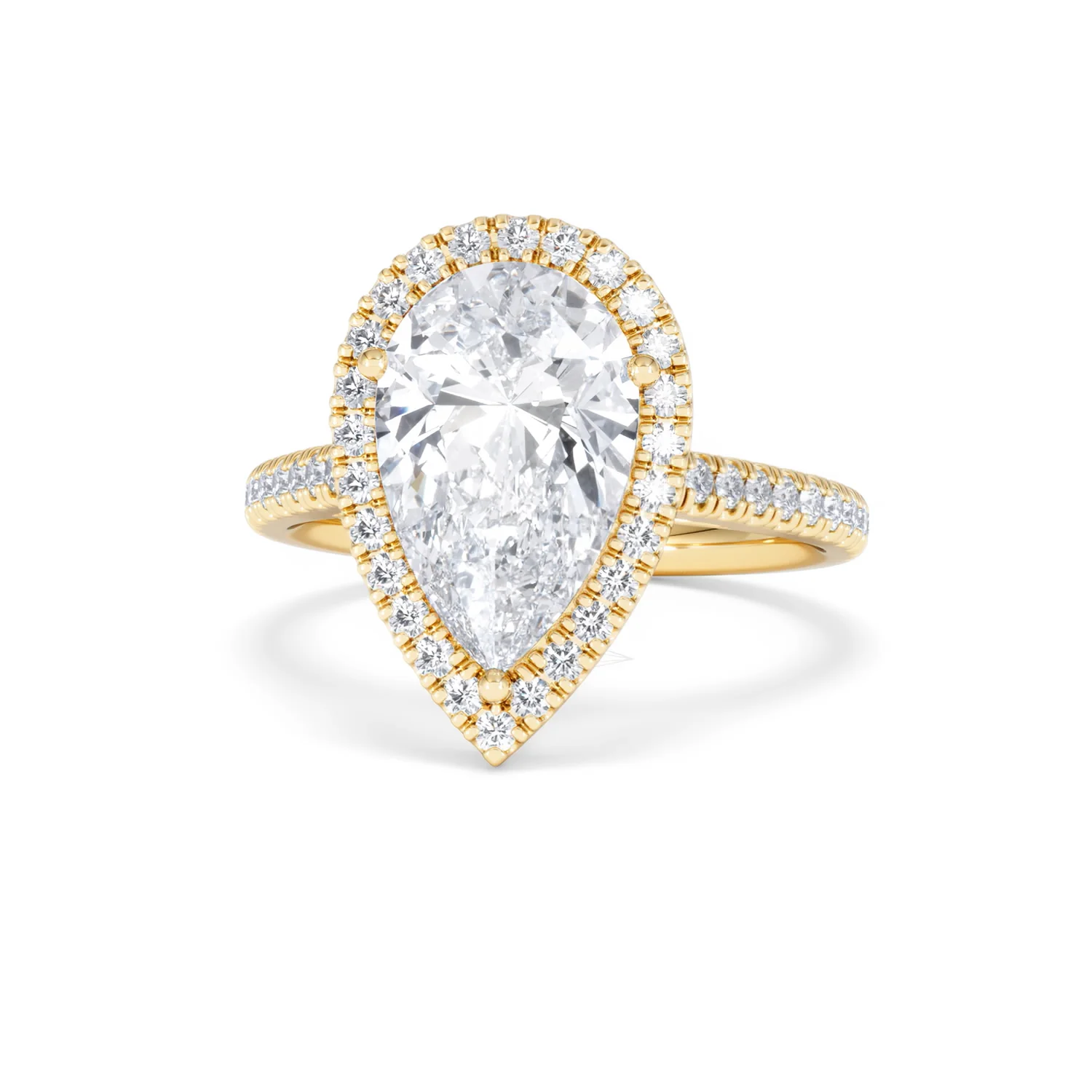 Diana 3.60ct Lab Diamond Pear Cut Engagement Ring in 18K Yellow Gold G/VS1 - Image 88