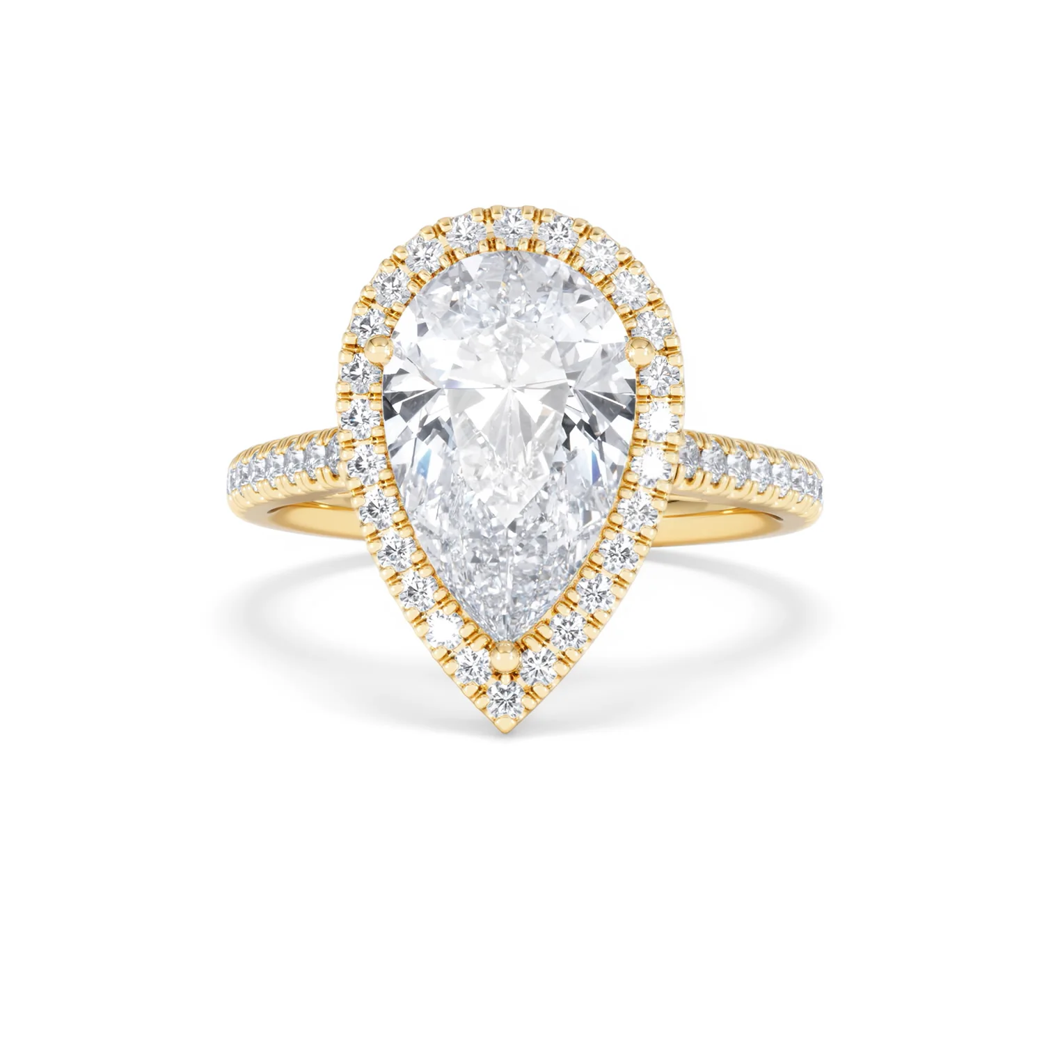 Diana 3.60ct Lab Diamond Pear Cut Engagement Ring in 18K Yellow Gold G/VS1 - Image 89