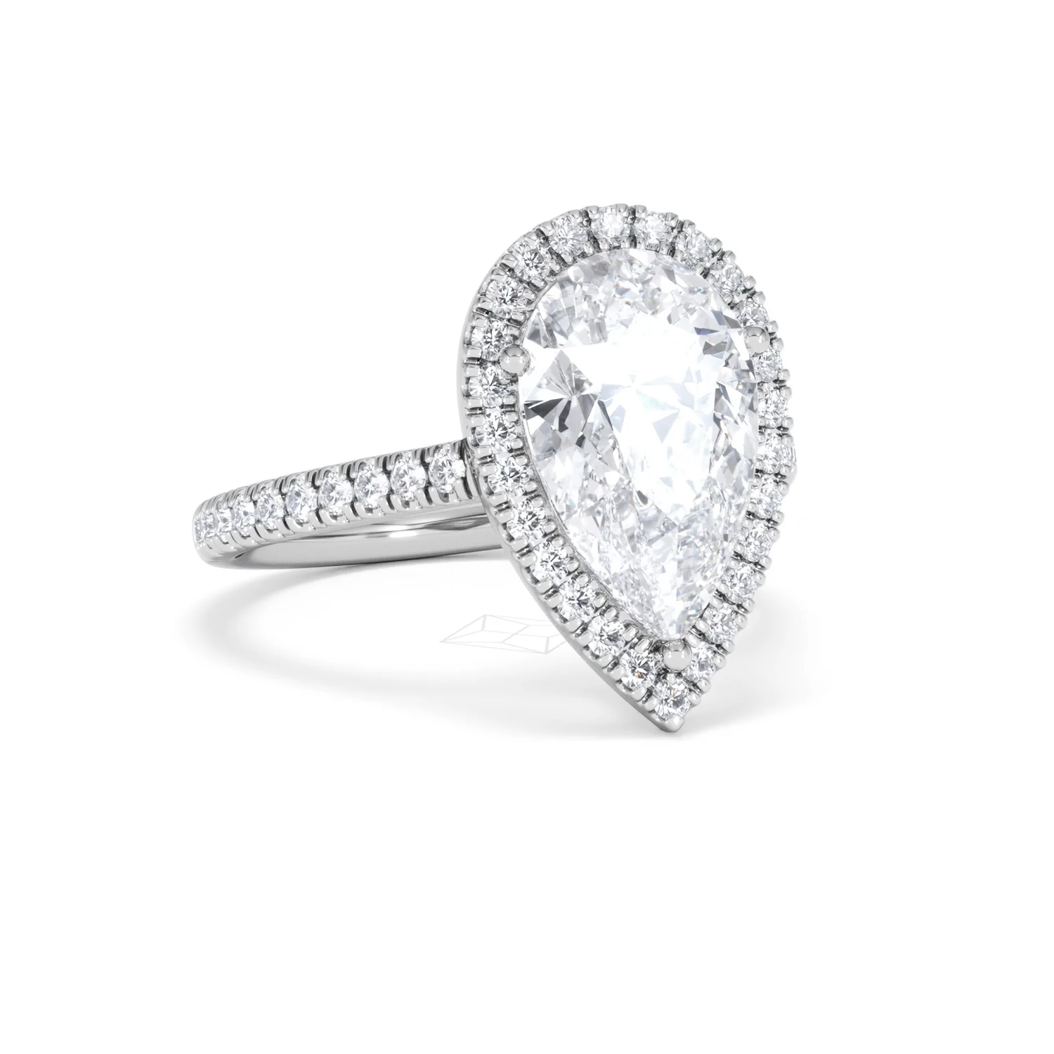 Diana 3.60ct Lab Diamond Pear Cut Engagement Ring in Platinum G/VS1 - Image 15