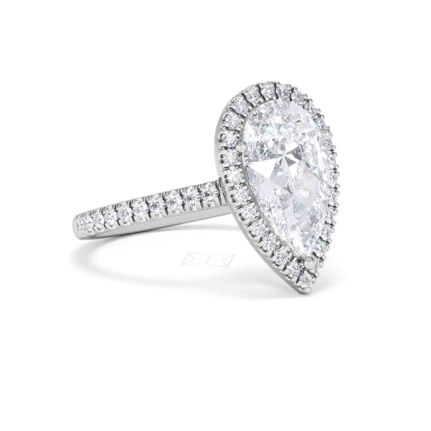 Diana 3.60ct Lab Diamond Pear Cut Engagement Ring in Platinum G/VS1 - Image 18