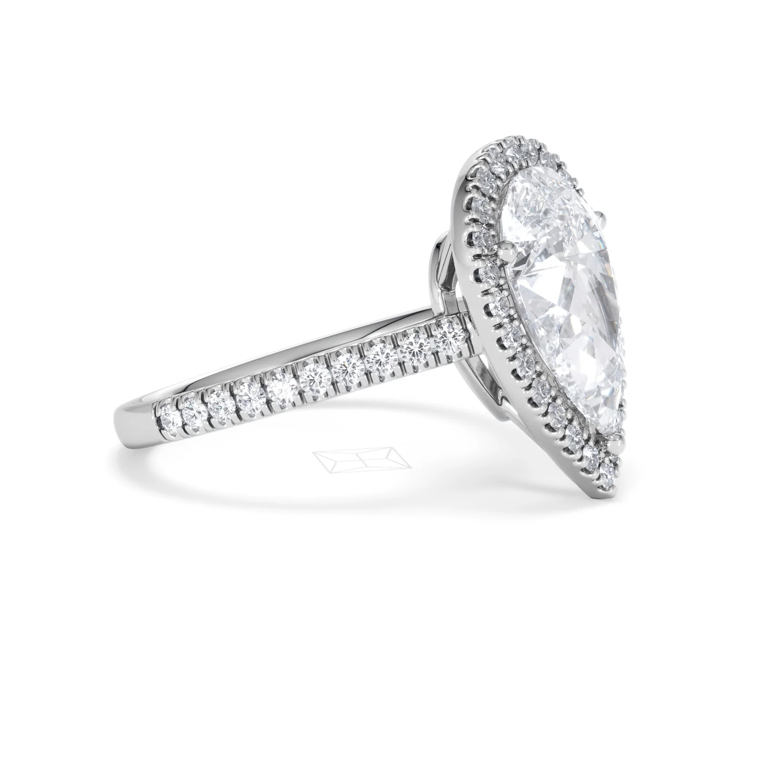 Diana 3.60ct Lab Diamond Pear Cut Engagement Ring in Platinum G/VS1 - Image 23