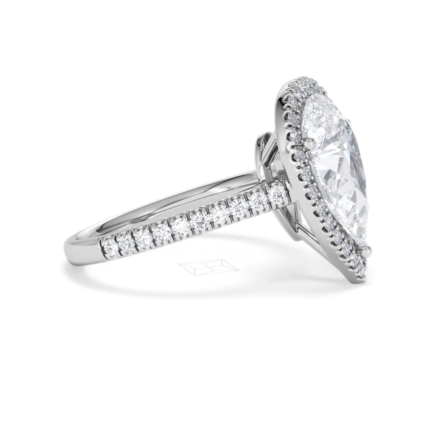 Diana 3.60ct Lab Diamond Pear Cut Engagement Ring in Platinum G/VS1 - Image 25