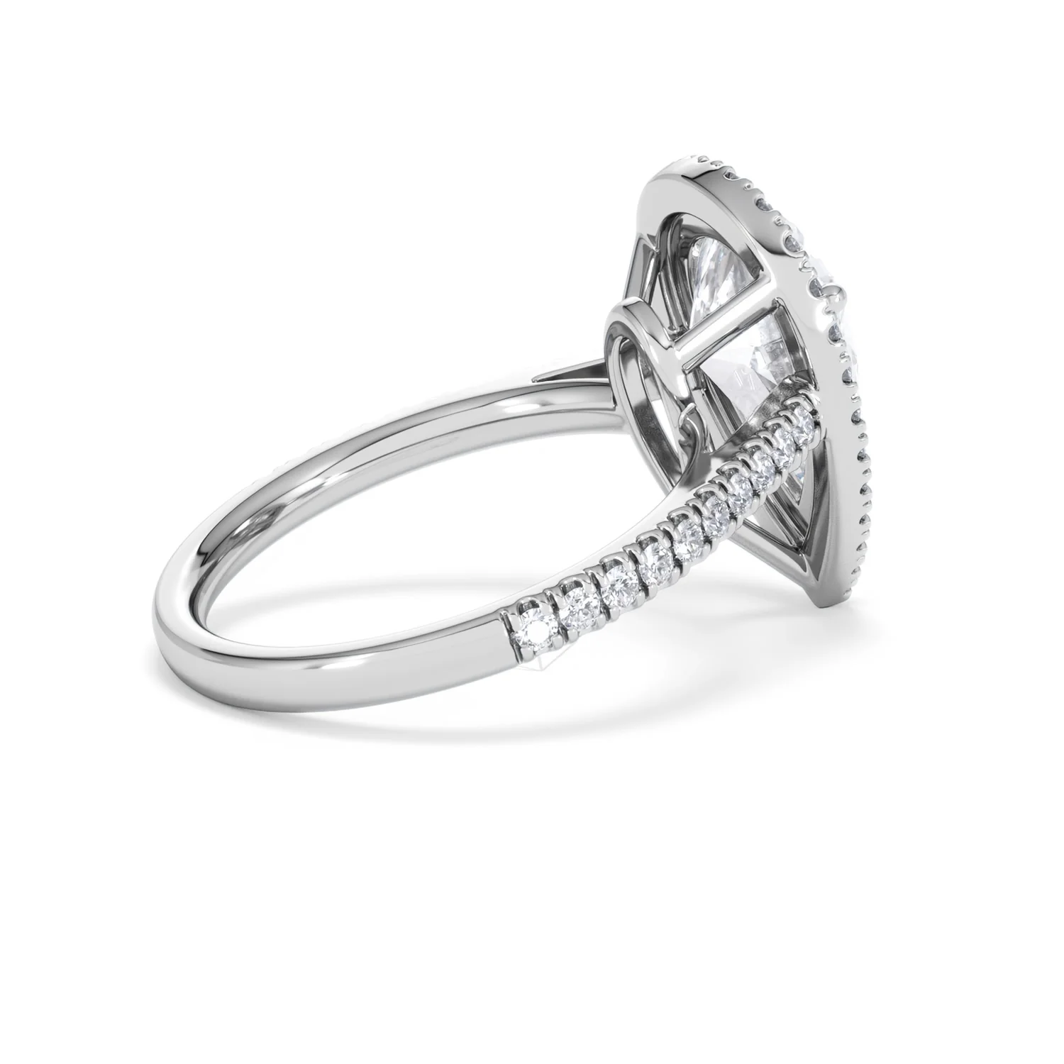 Diana 3.60ct Lab Diamond Pear Cut Engagement Ring in Platinum G/VS1 - Image 36
