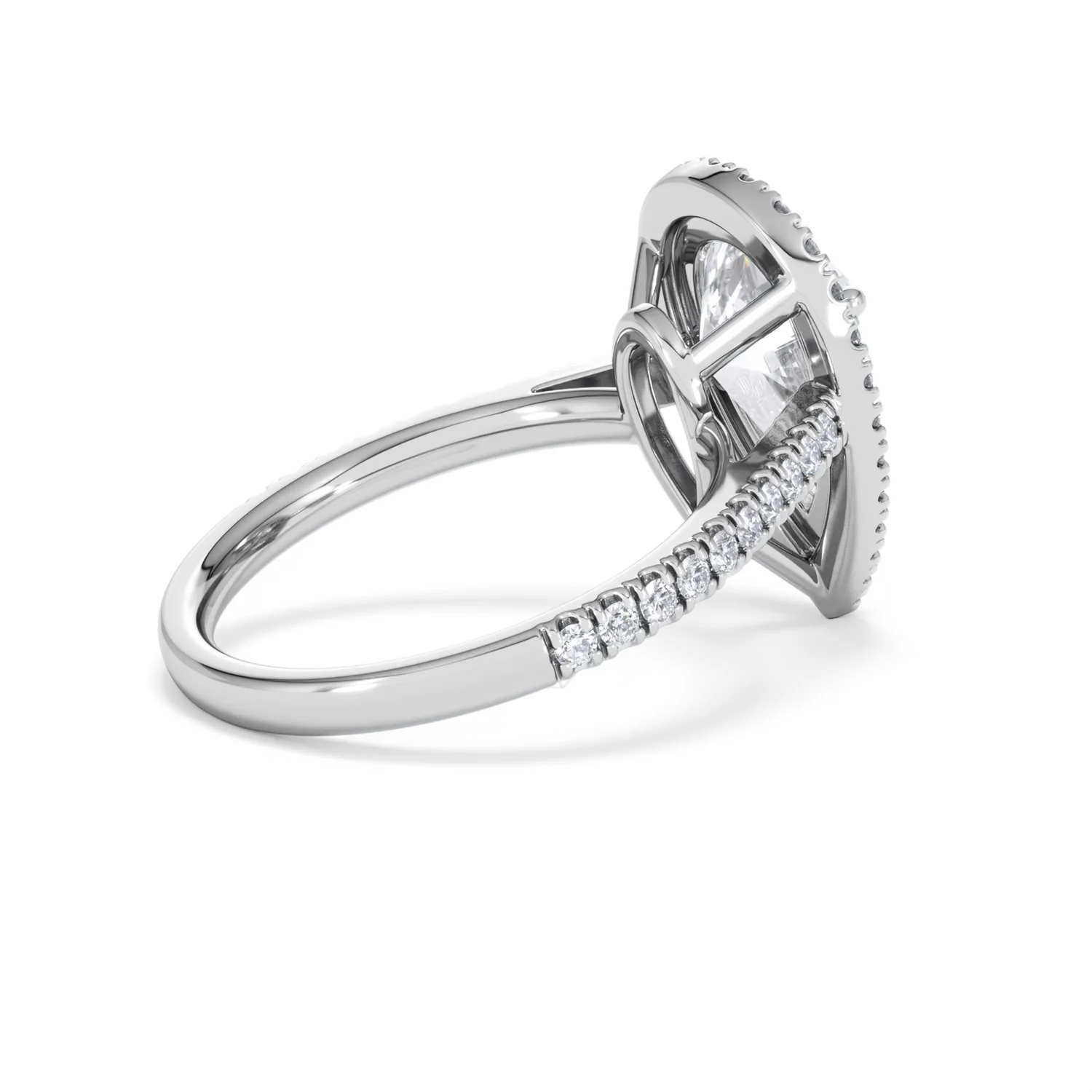Diana 3.60ct Lab Diamond Pear Cut Engagement Ring in Platinum G/VS1 - Image 37