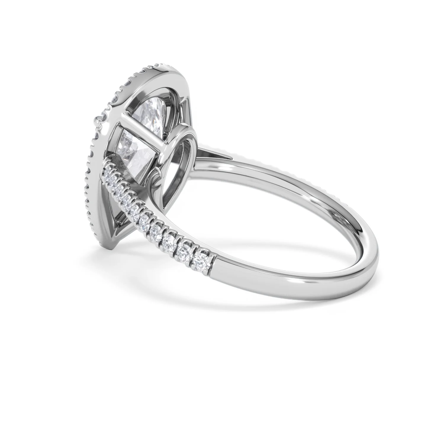 Diana 3.60ct Lab Diamond Pear Cut Engagement Ring in Platinum G/VS1 - Image 62