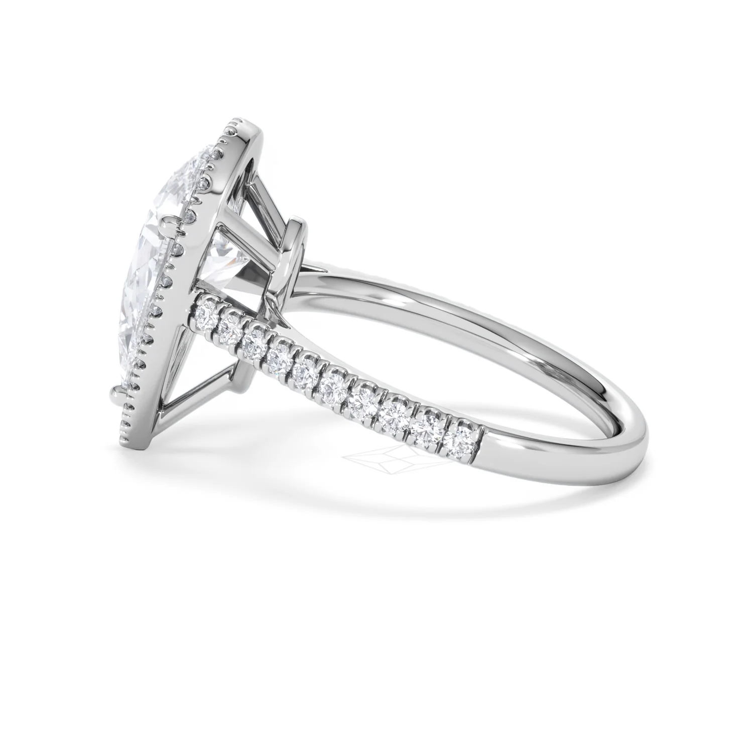 Diana 3.60ct Lab Diamond Pear Cut Engagement Ring in Platinum G/VS1 - Image 68