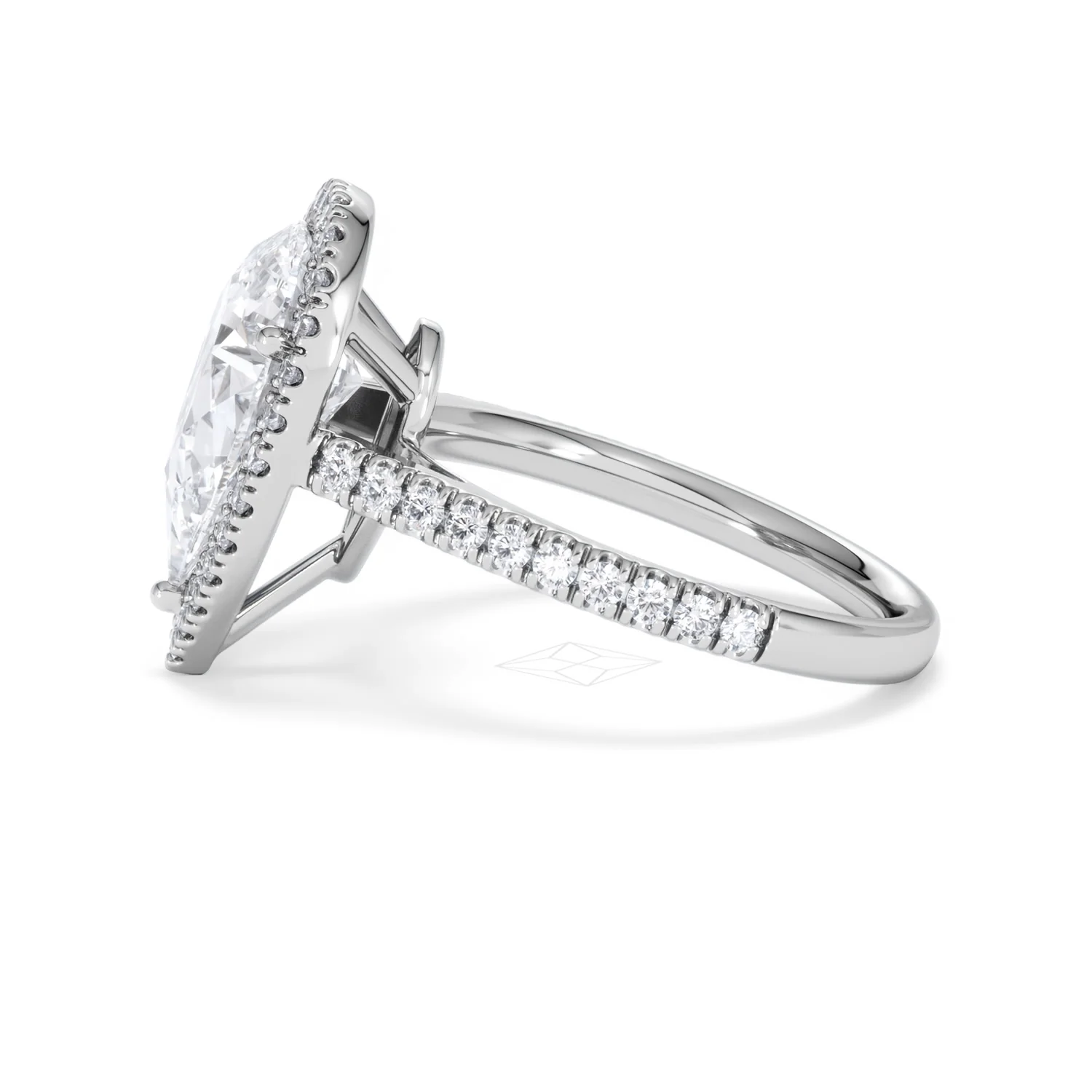 Diana 3.60ct Lab Diamond Pear Cut Engagement Ring in Platinum G/VS1 - Image 71
