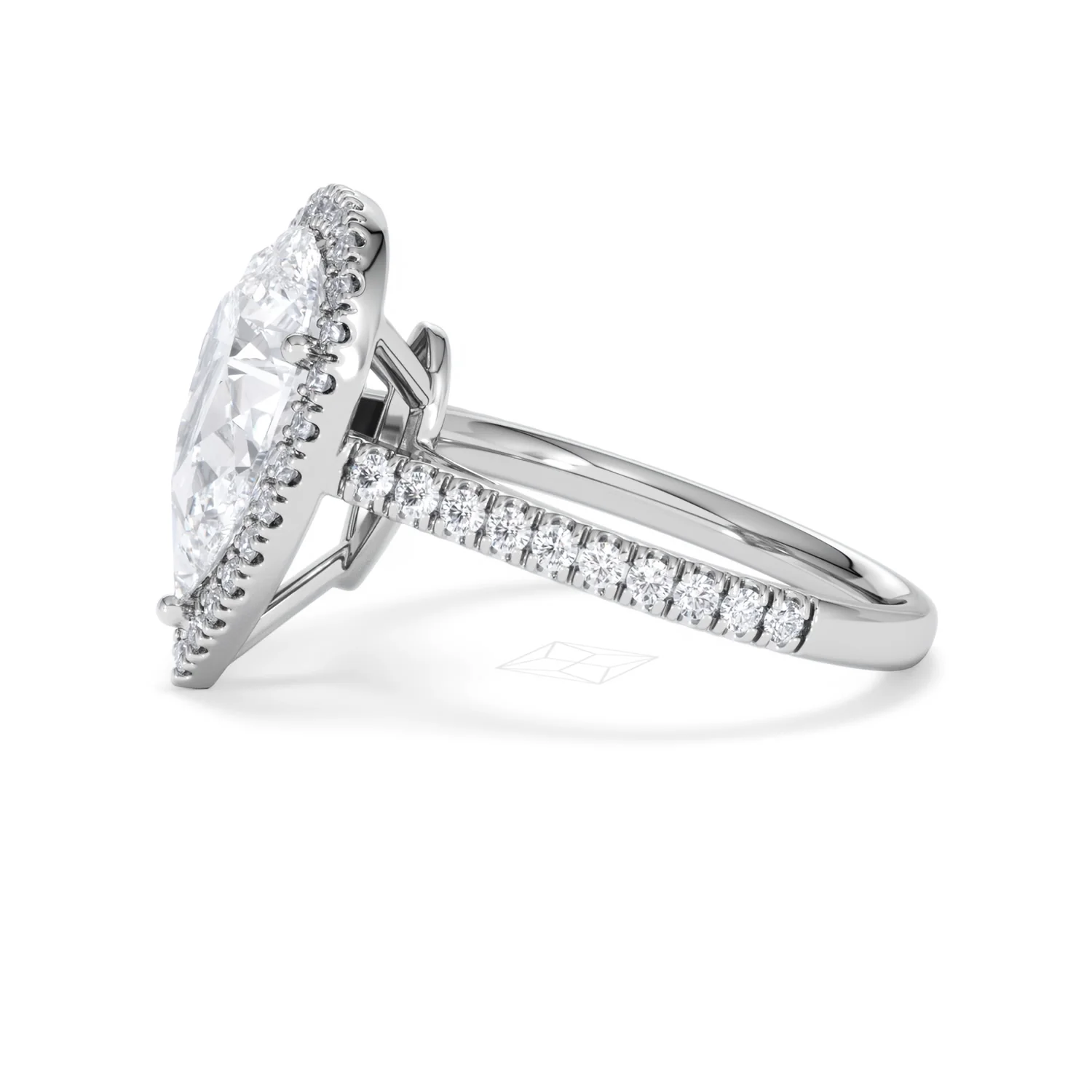 Diana 3.60ct Lab Diamond Pear Cut Engagement Ring in Platinum G/VS1 - Image 73