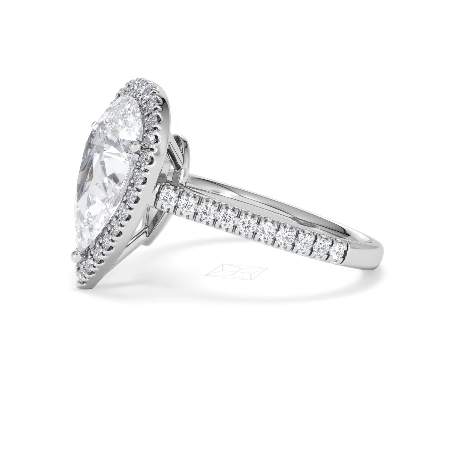 Diana 3.60ct Lab Diamond Pear Cut Engagement Ring in Platinum G/VS1 - Image 75
