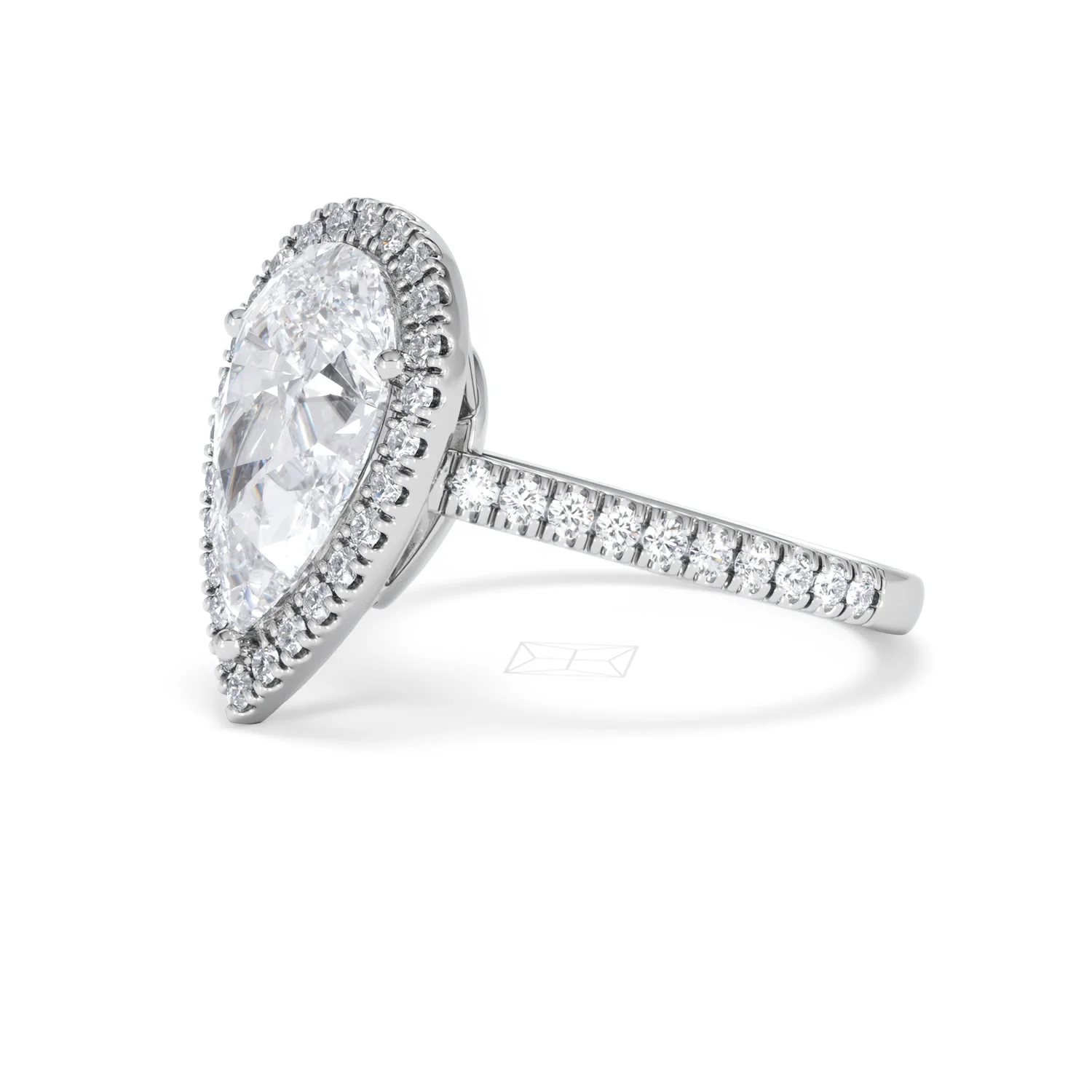 Diana 3.60ct Lab Diamond Pear Cut Engagement Ring in Platinum G/VS1 - Image 78