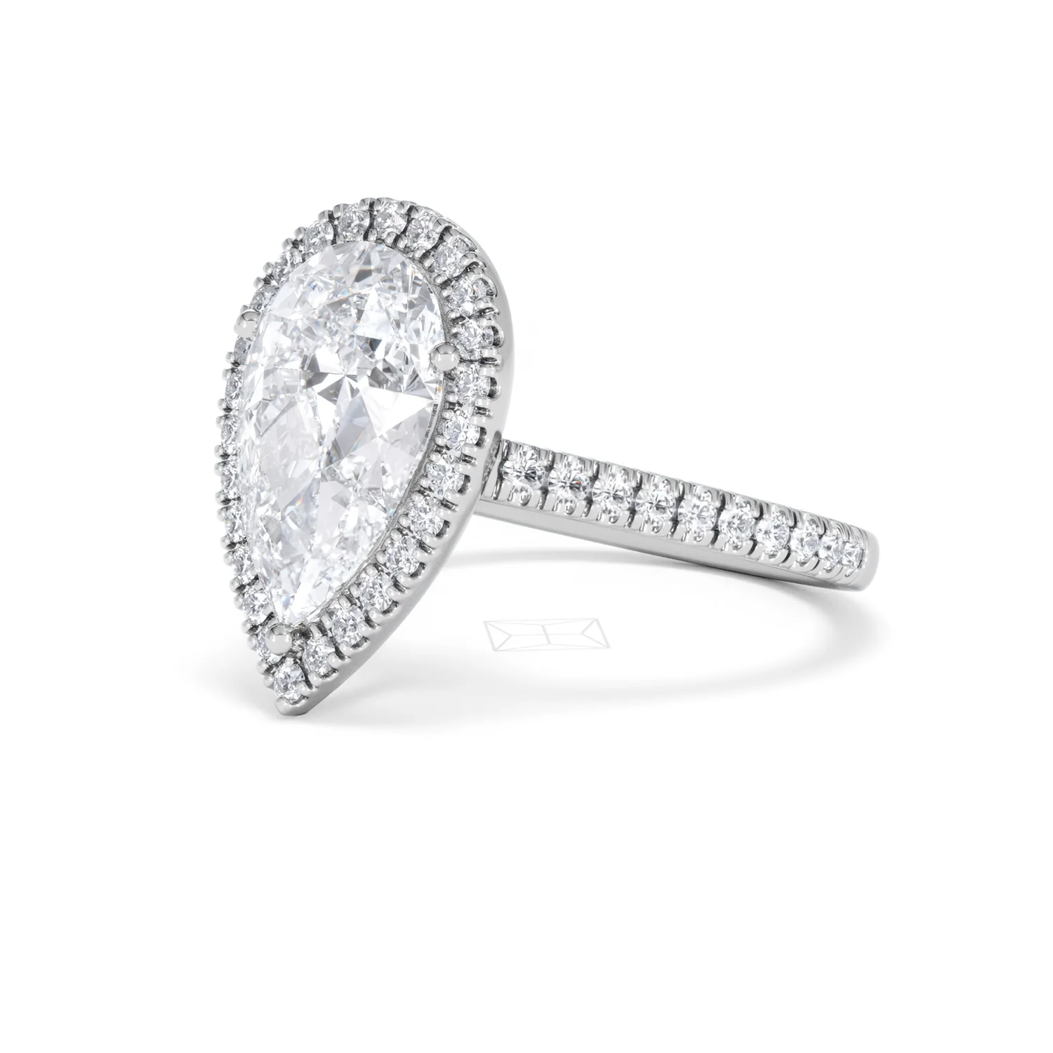 Diana 3.60ct Lab Diamond Pear Cut Engagement Ring in Platinum G/VS1 - Image 81