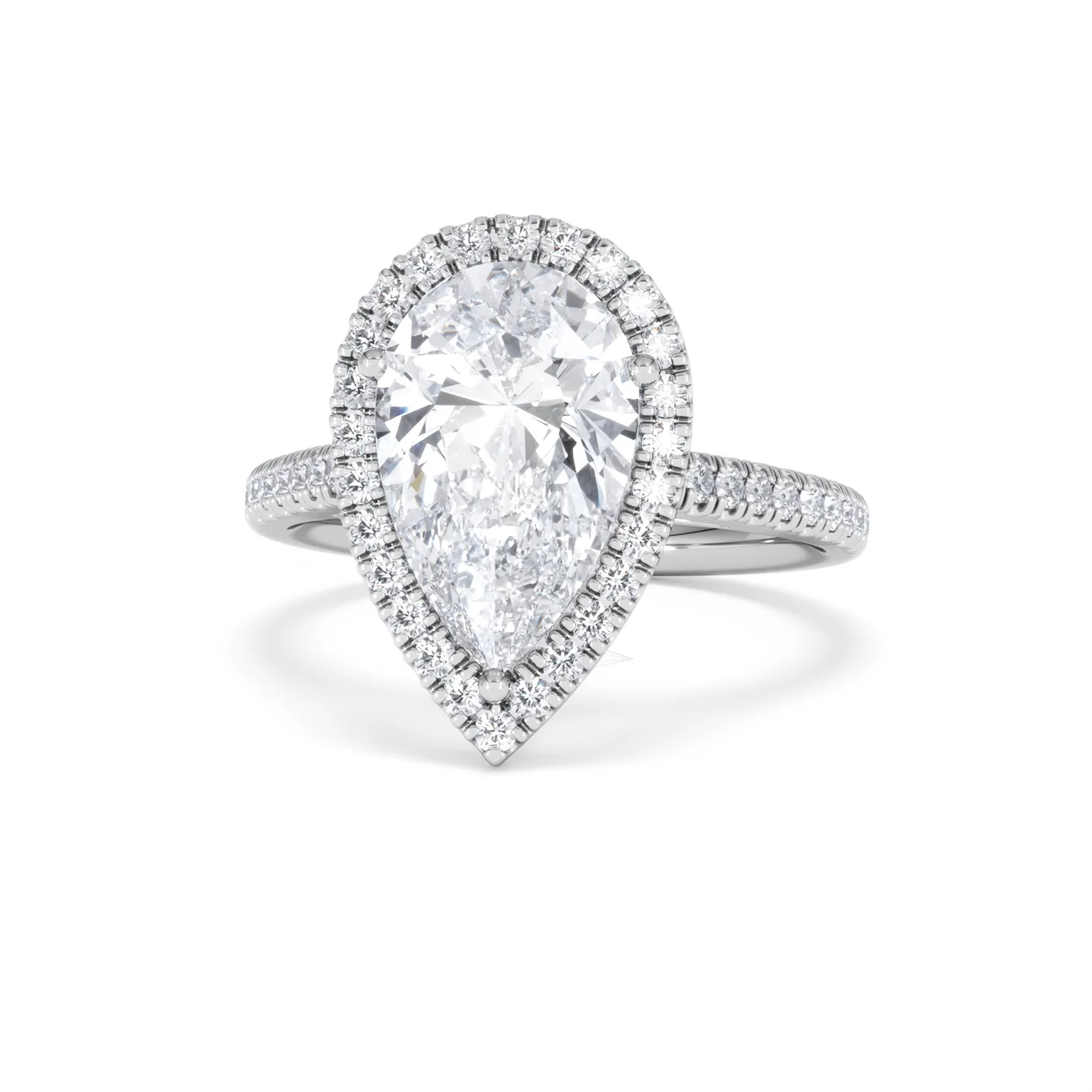 Diana 3.60ct Lab Diamond Pear Cut Engagement Ring in Platinum G/VS1 - Image 88