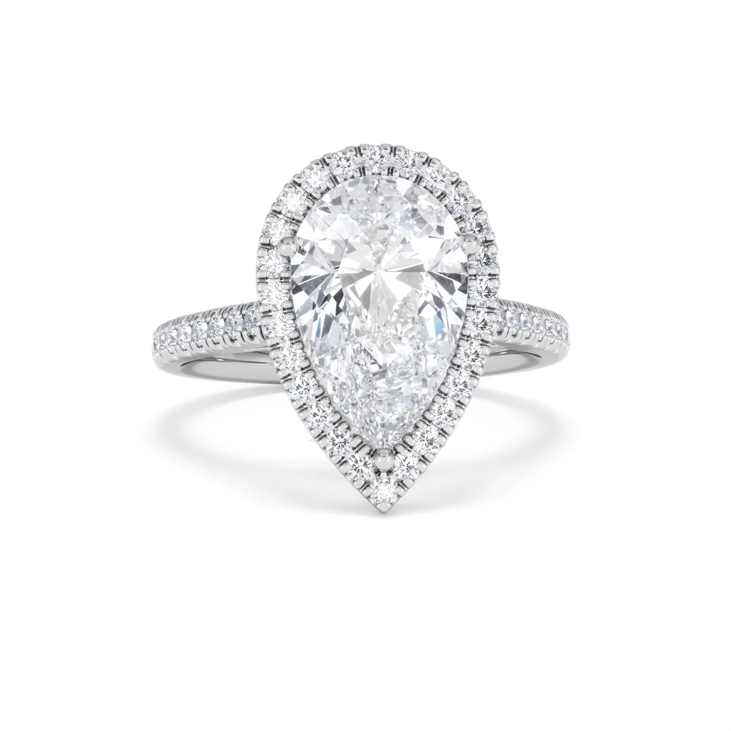 Diana 5.90ct Lab Diamond Pear Cut Engagement Ring in 18K White Gold G/VS1 - Image 10