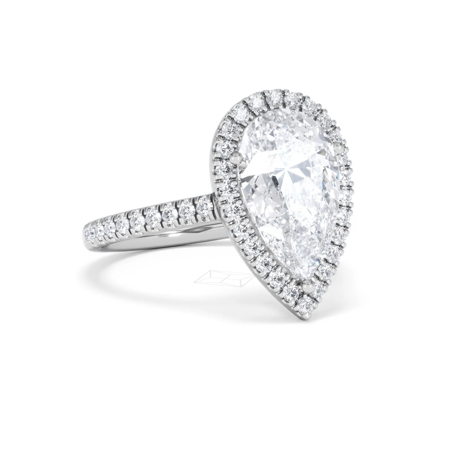 Diana 5.90ct Lab Diamond Pear Cut Engagement Ring in 18K White Gold G/VS1 - Image 15