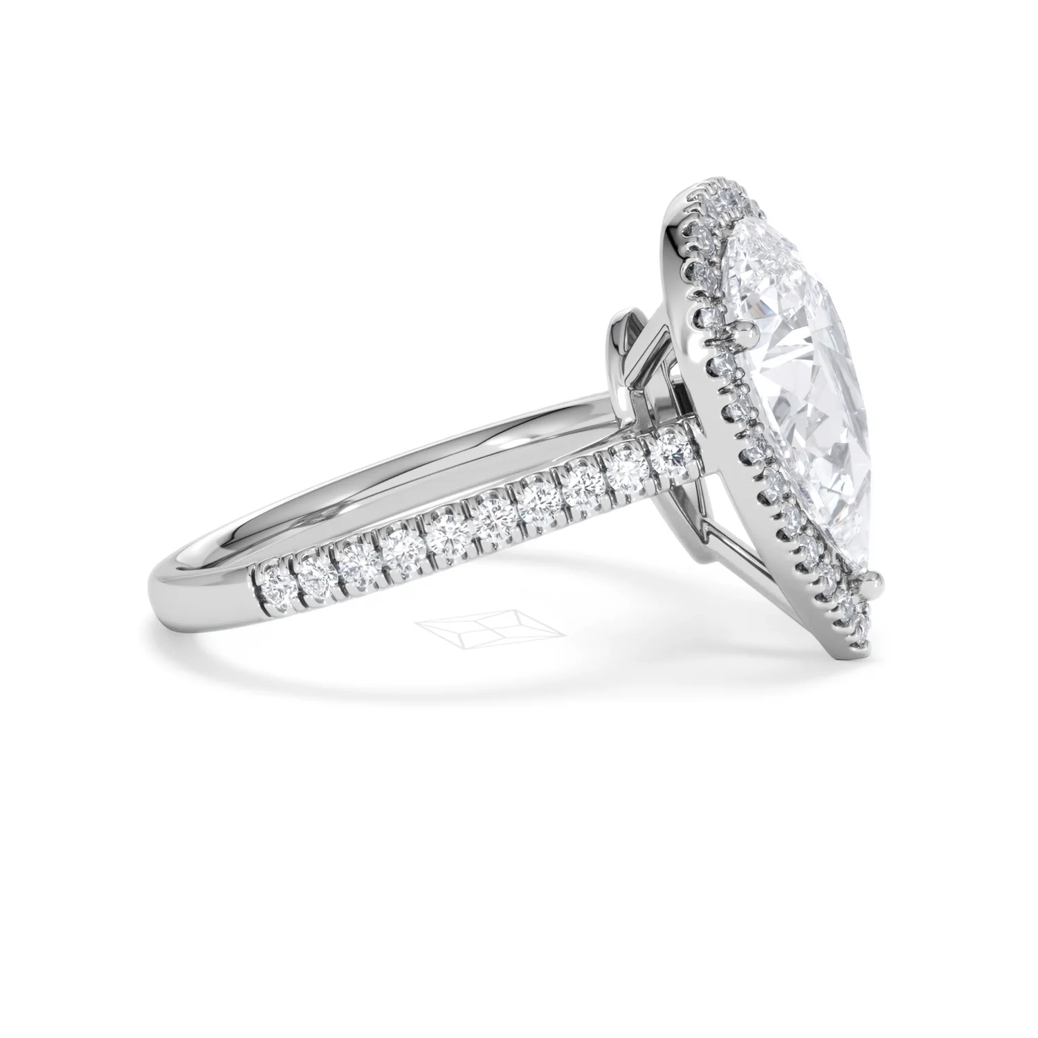 Diana 5.90ct Lab Diamond Pear Cut Engagement Ring in 18K White Gold G/VS1 - Image 25