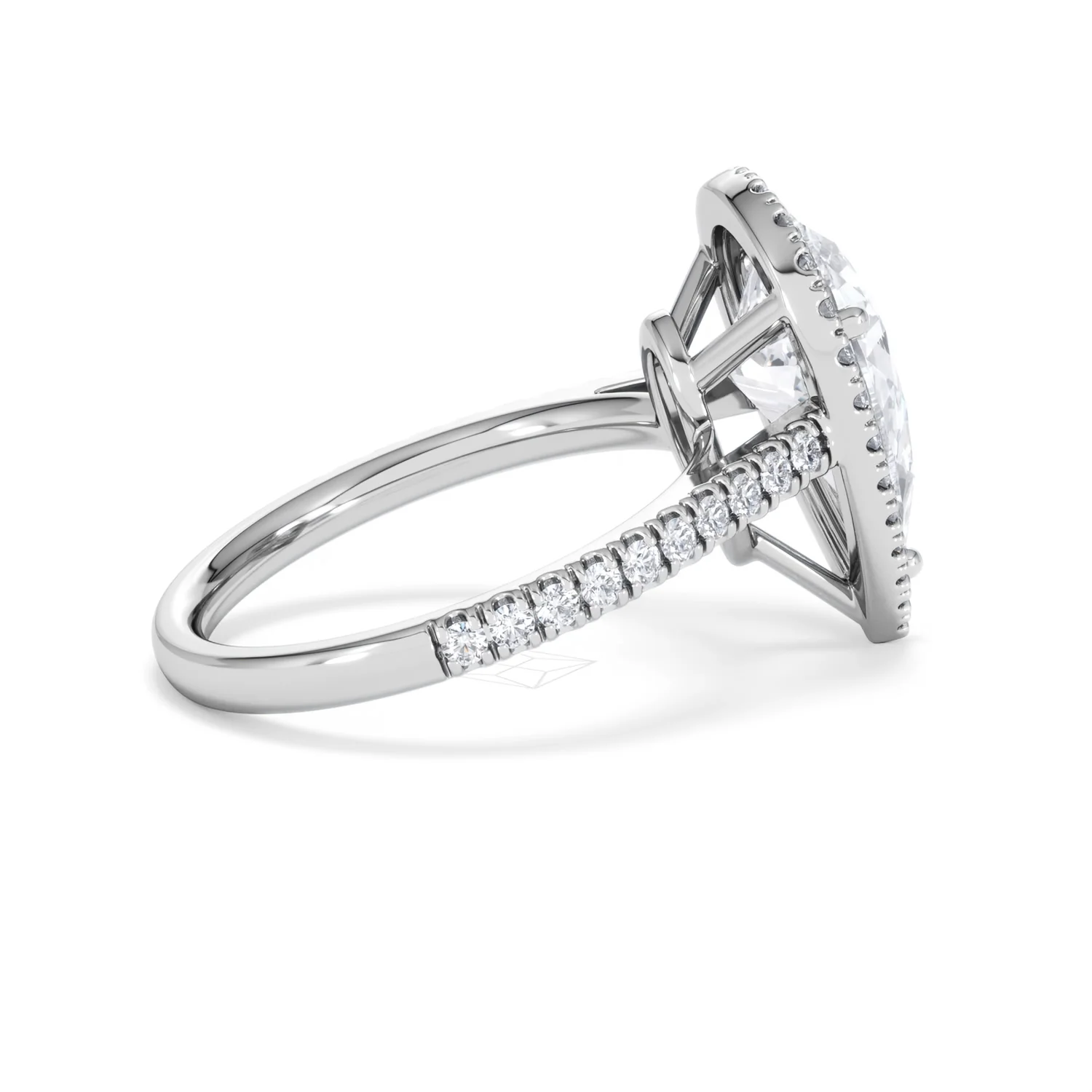 Diana 5.90ct Lab Diamond Pear Cut Engagement Ring in 18K White Gold G/VS1 - Image 32