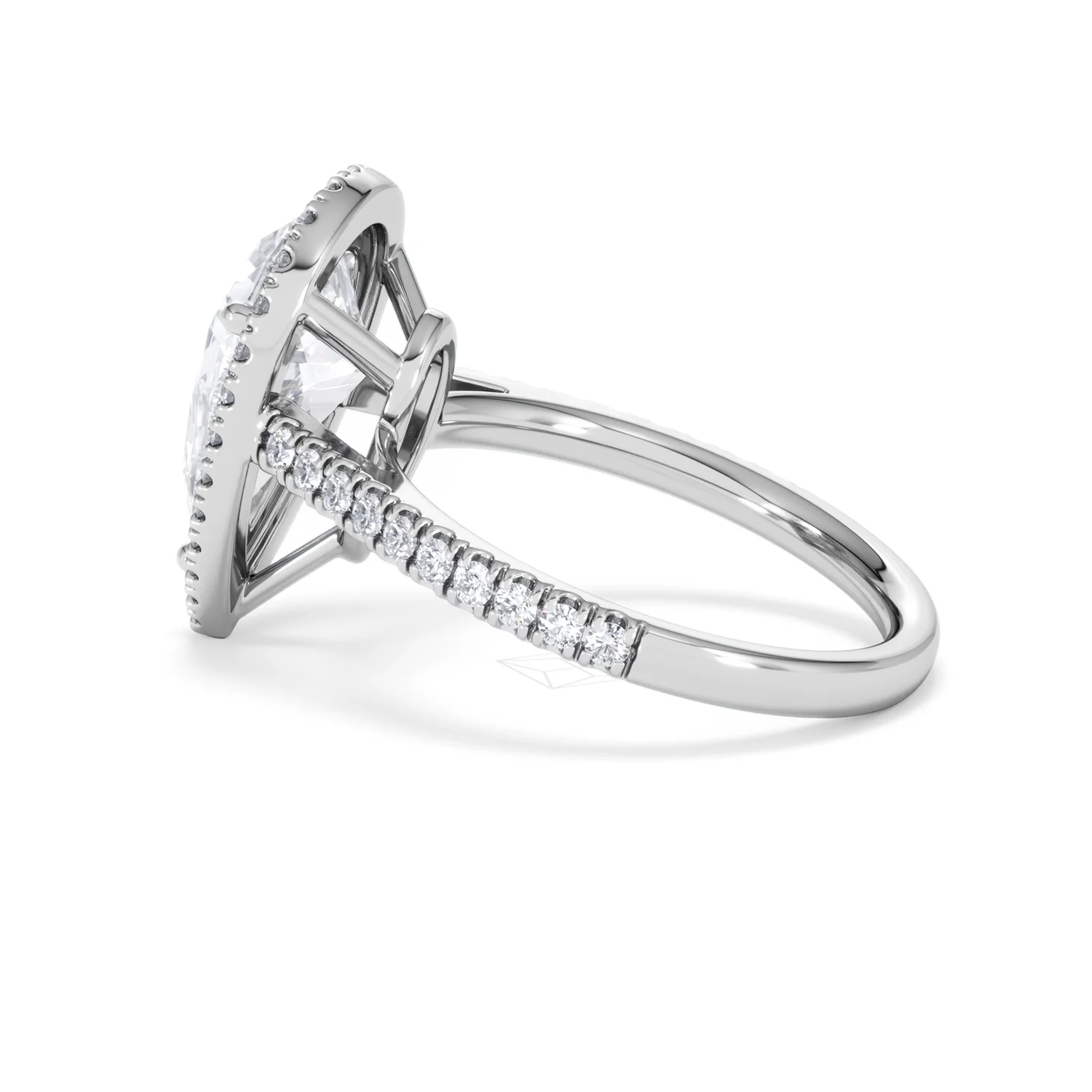 Diana 5.90ct Lab Diamond Pear Cut Engagement Ring in 18K White Gold G/VS1 - Image 65
