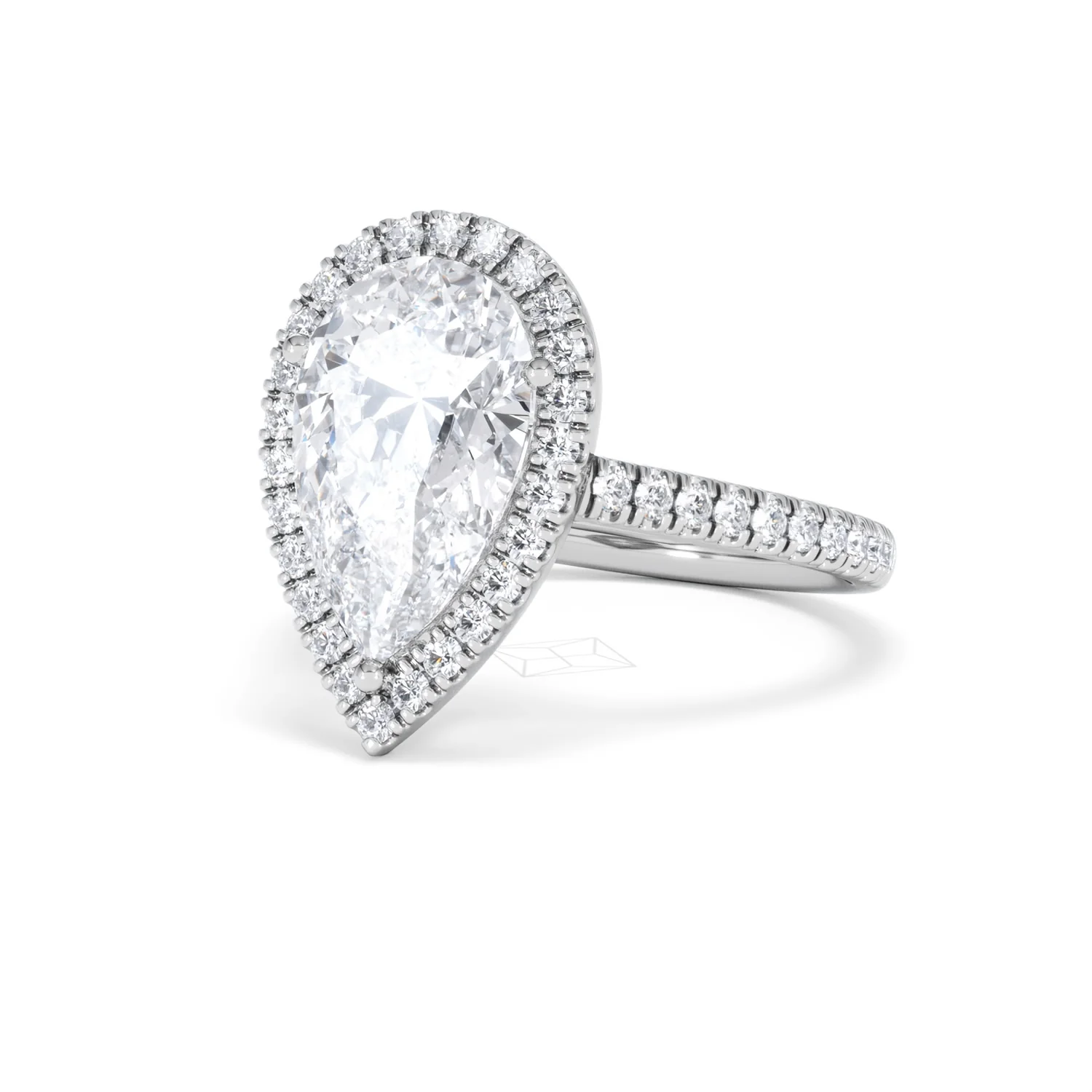 Diana 5.90ct Lab Diamond Pear Cut Engagement Ring in 18K White Gold G/VS1 - Image 83