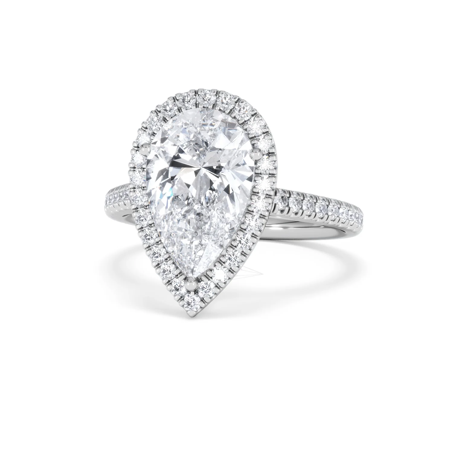 Diana 5.90ct Lab Diamond Pear Cut Engagement Ring in 18K White Gold G/VS1 - Image 86