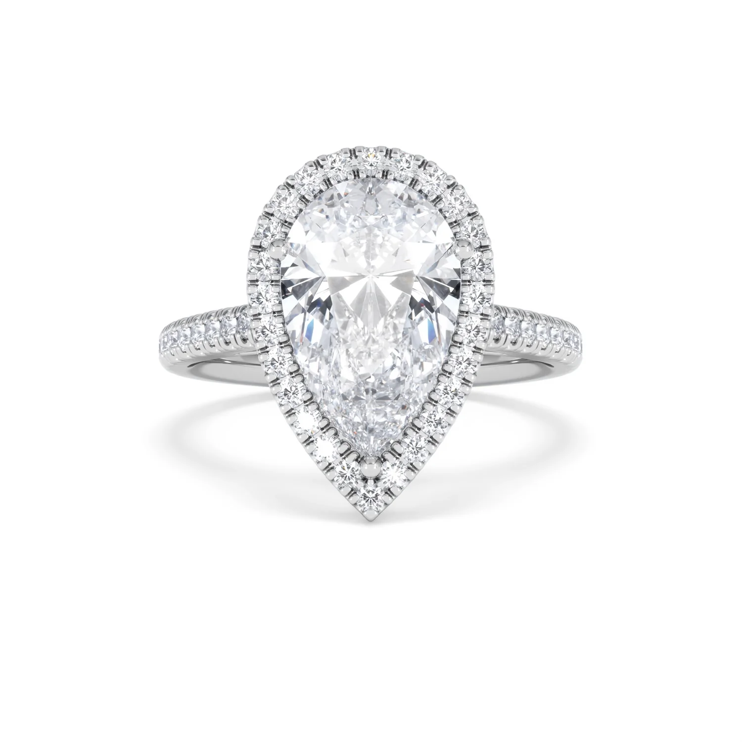 Diana 5.90ct Lab Diamond Pear Cut Engagement Ring in 18K White Gold G/VS1 - Image 9