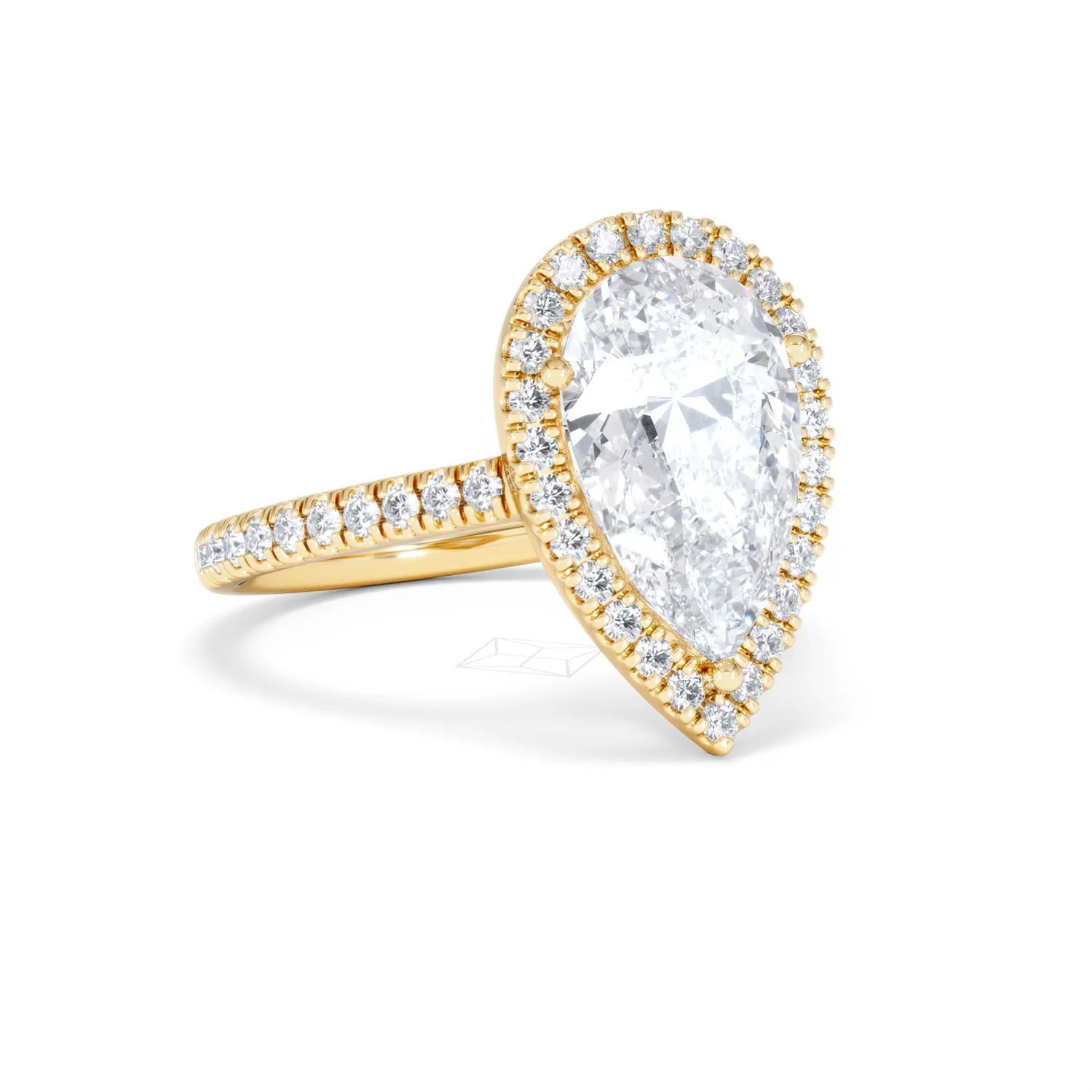 Diana 5.90ct Lab Diamond Pear Cut Engagement Ring in 18K Yellow Gold G/VS1 - Image 15