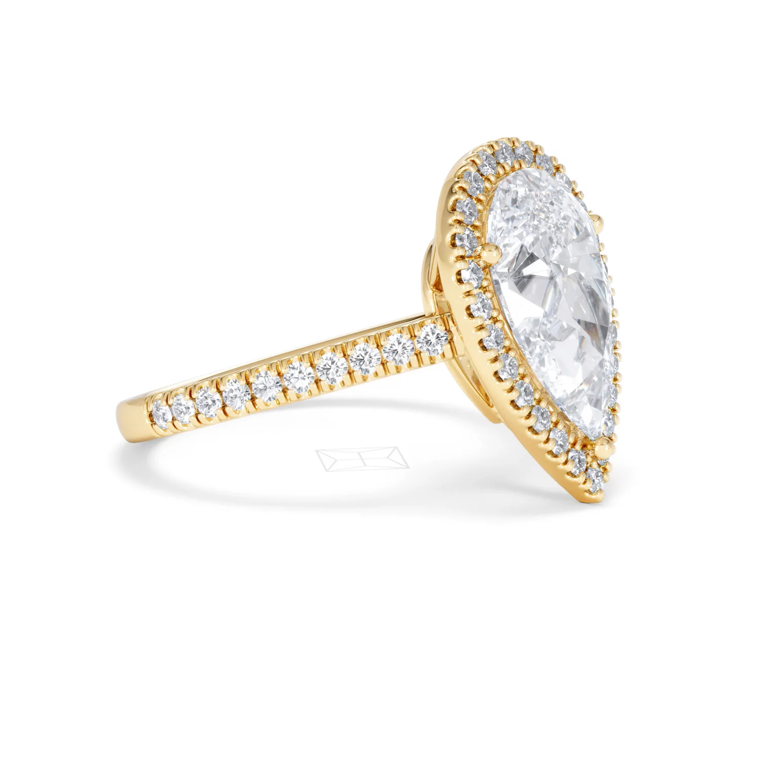 Diana 5.90ct Lab Diamond Pear Cut Engagement Ring in 18K Yellow Gold G/VS1 - Image 21