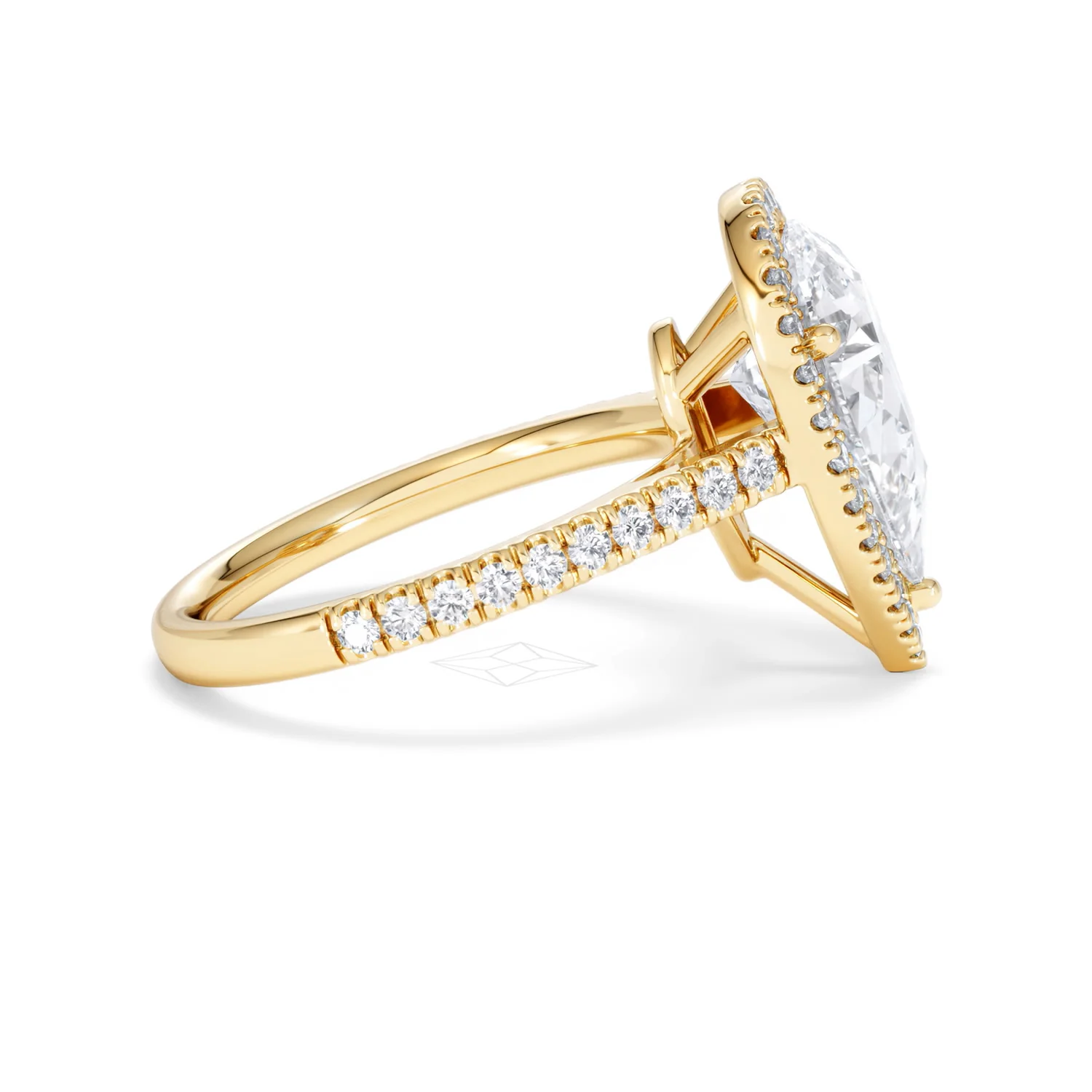 Diana 5.90ct Lab Diamond Pear Cut Engagement Ring in 18K Yellow Gold G/VS1 - Image 28