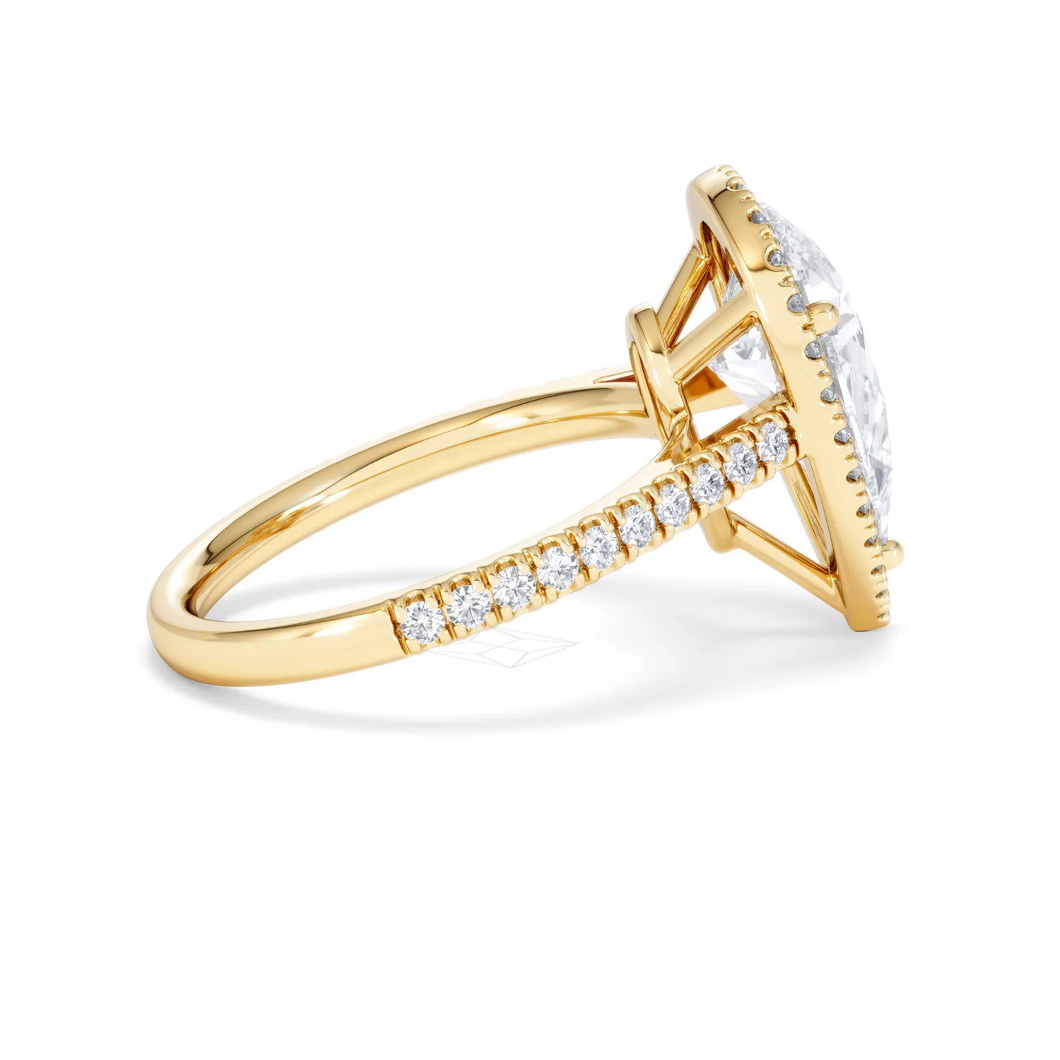 Diana 5.90ct Lab Diamond Pear Cut Engagement Ring in 18K Yellow Gold G/VS1 - Image 31