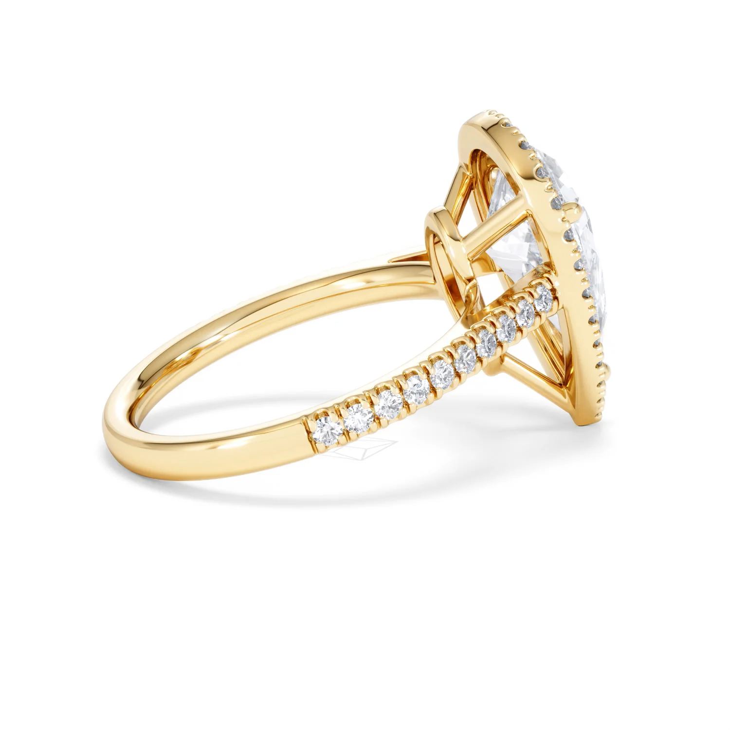 Diana 5.90ct Lab Diamond Pear Cut Engagement Ring in 18K Yellow Gold G/VS1 - Image 33