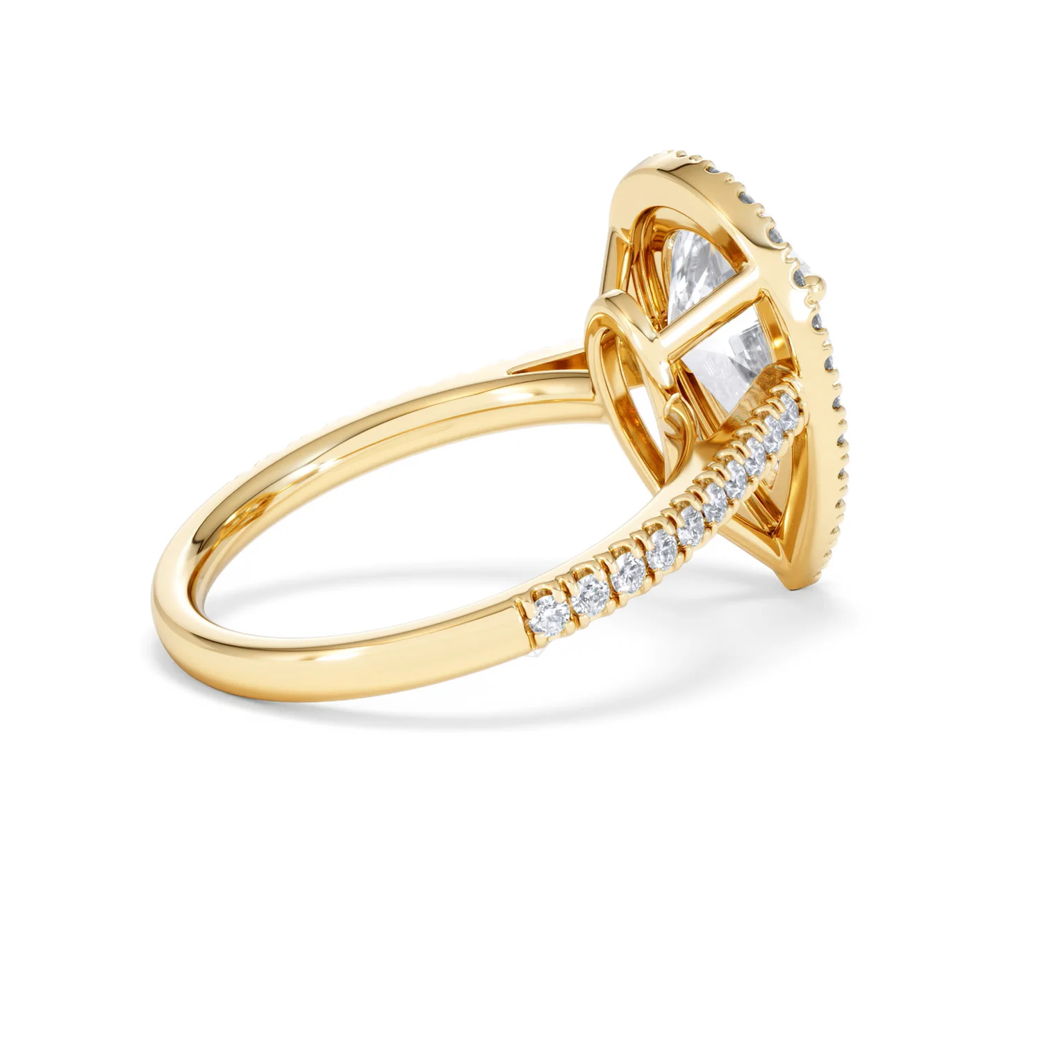 Diana 5.90ct Lab Diamond Pear Cut Engagement Ring in 18K Yellow Gold G/VS1 - Image 36