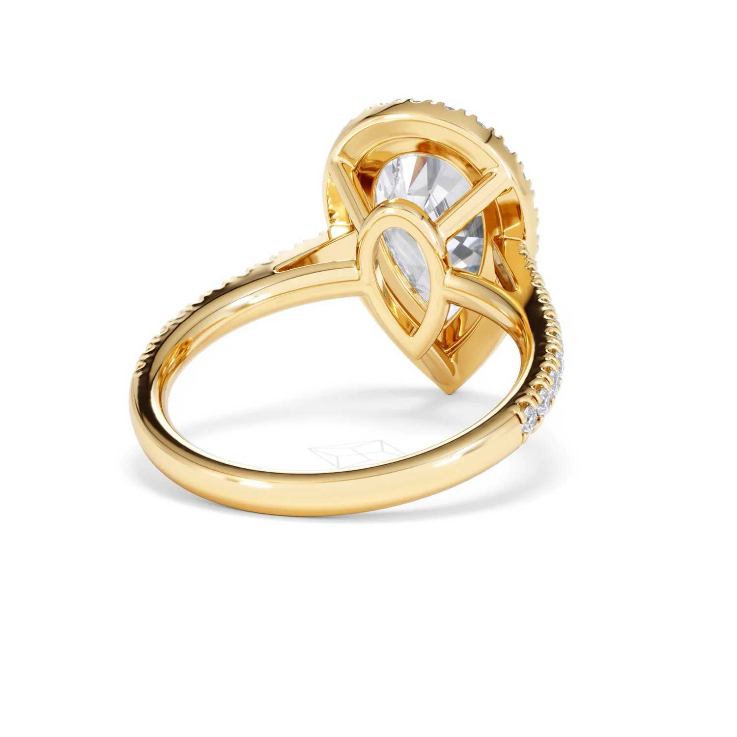 Diana 5.90ct Lab Diamond Pear Cut Engagement Ring in 18K Yellow Gold G/VS1 - Image 44