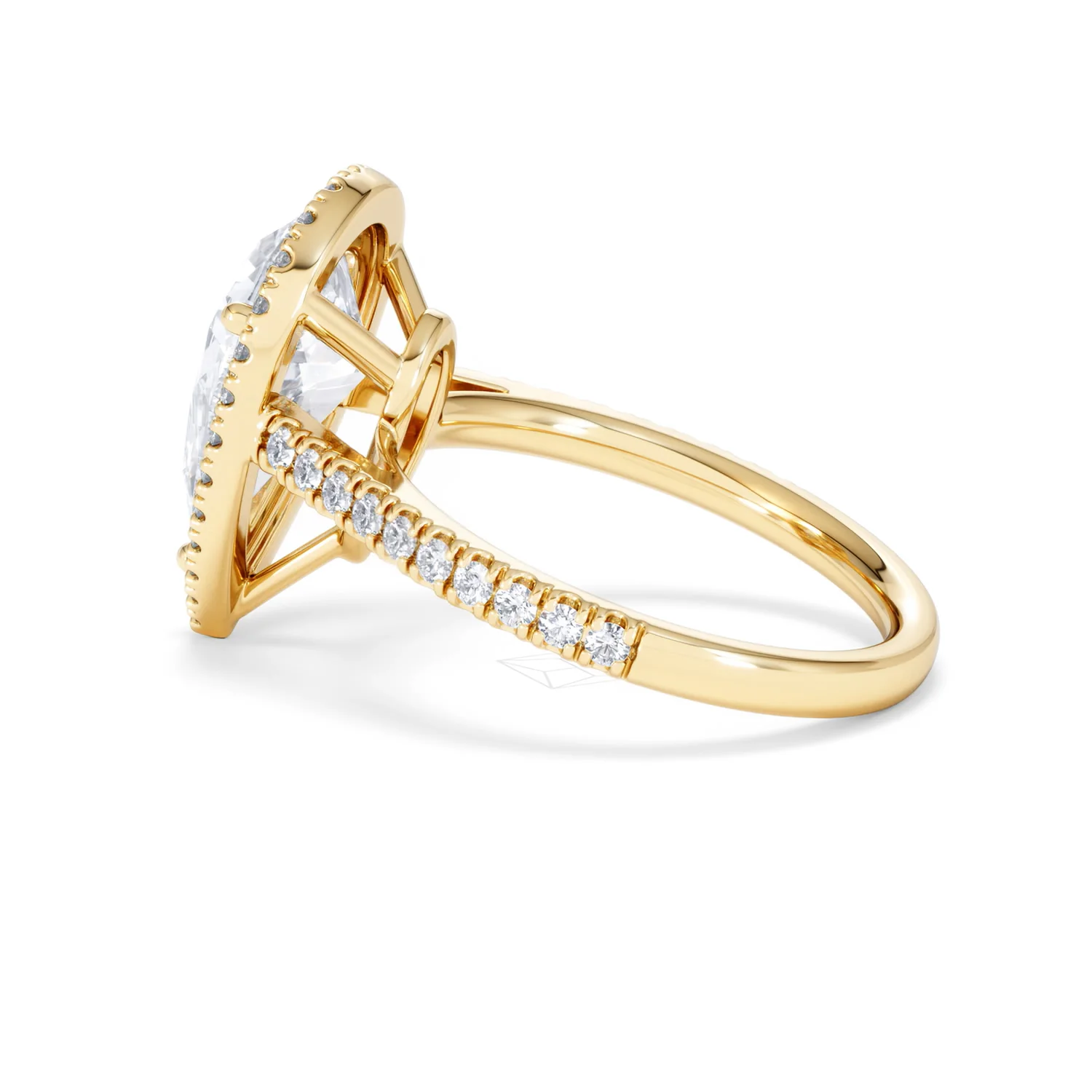 Diana 5.90ct Lab Diamond Pear Cut Engagement Ring in 18K Yellow Gold G/VS1 - Image 65
