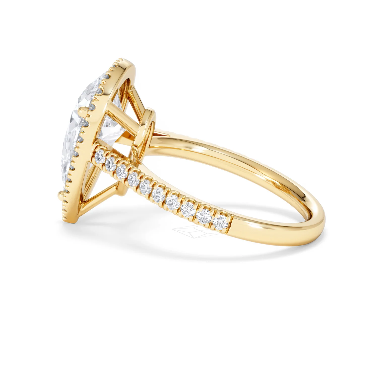 Diana 5.90ct Lab Diamond Pear Cut Engagement Ring in 18K Yellow Gold G/VS1 - Image 66