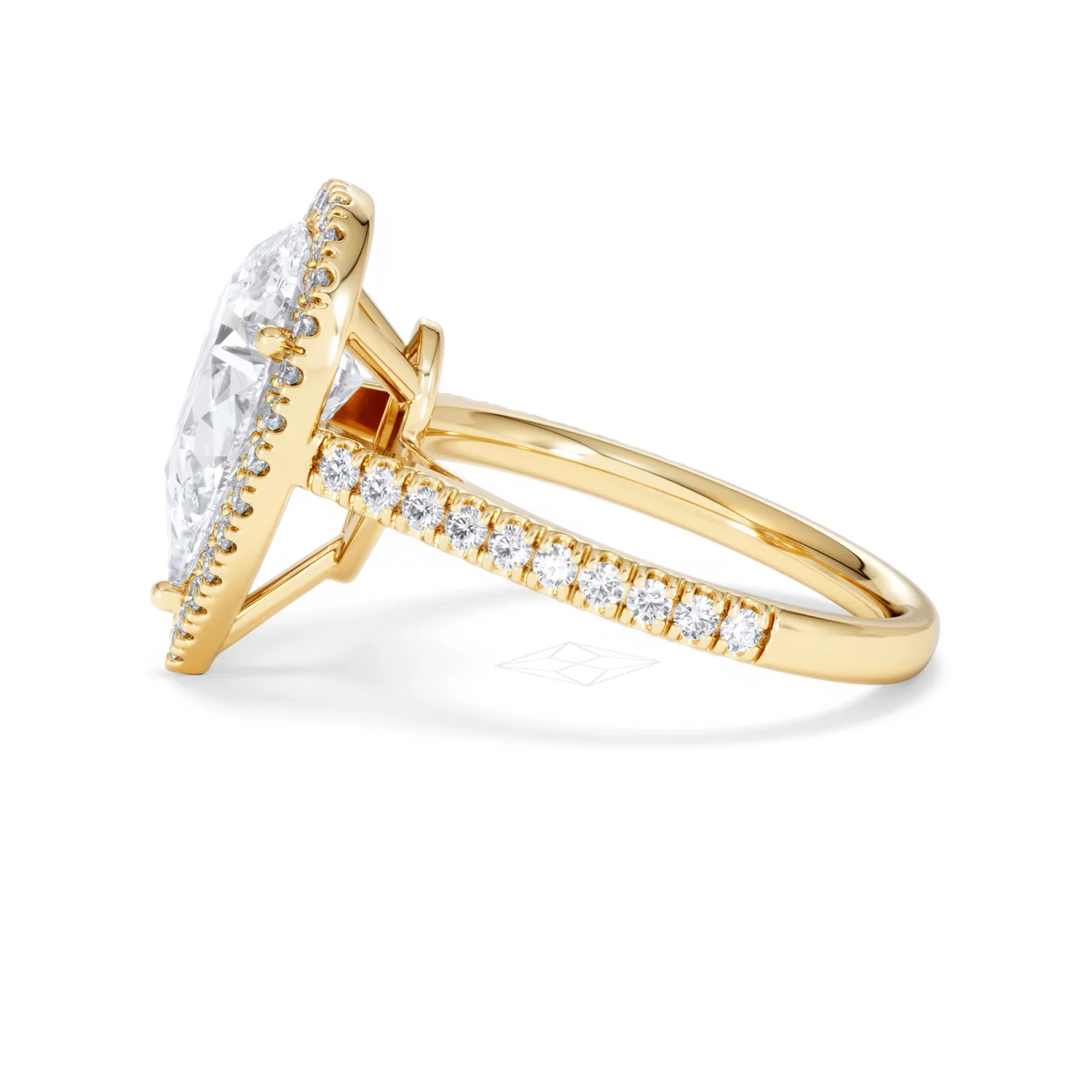 Diana 5.90ct Lab Diamond Pear Cut Engagement Ring in 18K Yellow Gold G/VS1 - Image 70