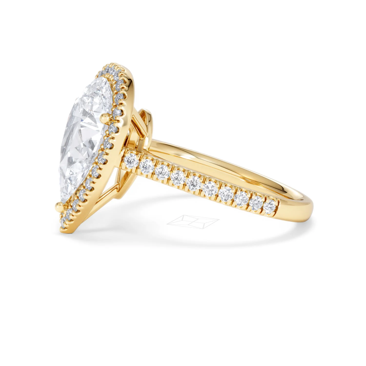 Diana 5.90ct Lab Diamond Pear Cut Engagement Ring in 18K Yellow Gold G/VS1 - Image 73